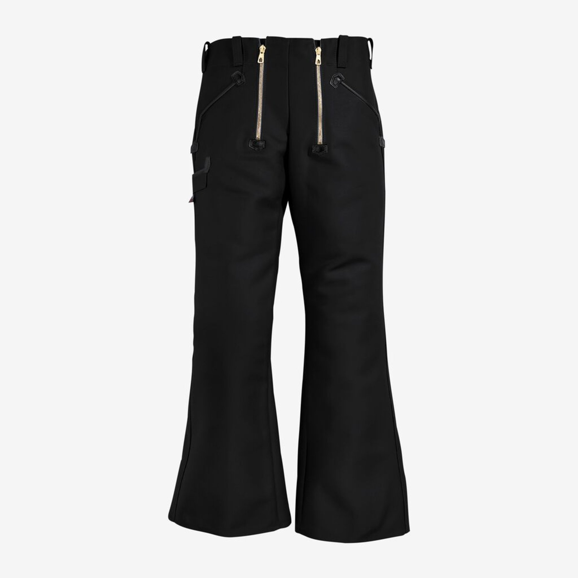 Hose, Schwarz, Flare-Hose, Reißverschluss, Taschen