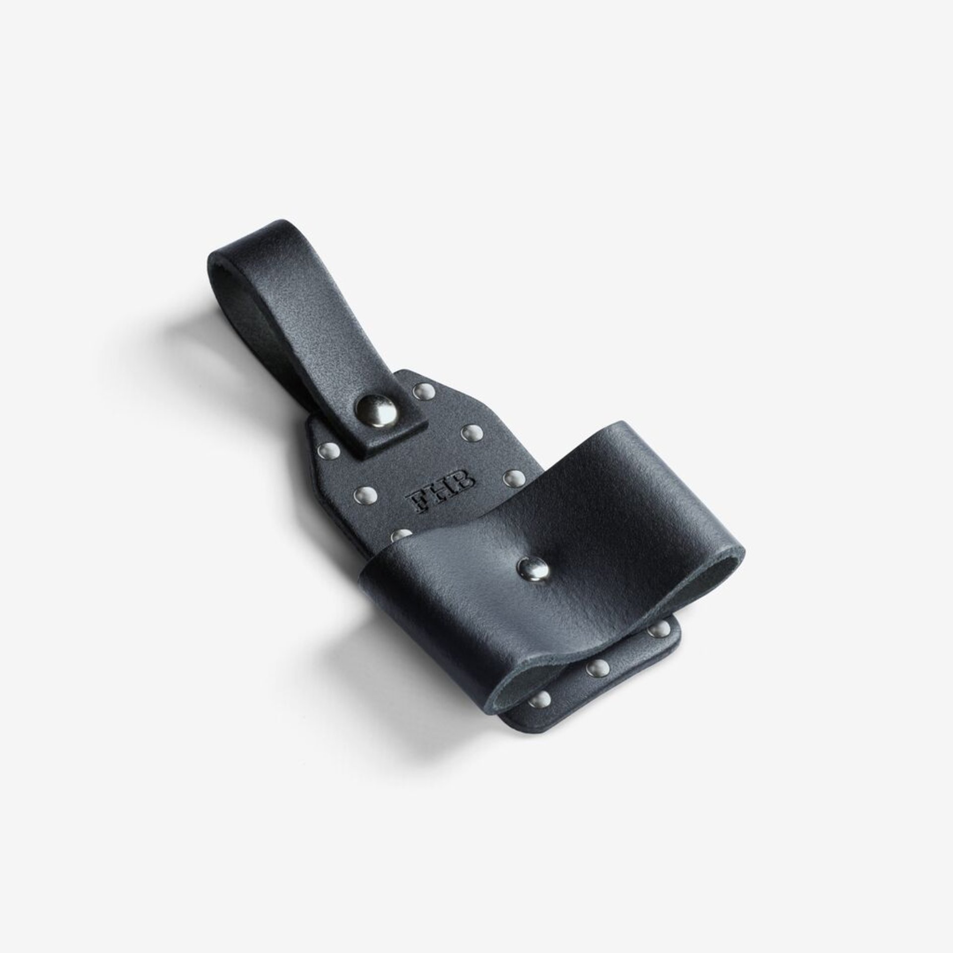 knife holster, Lederholster, schwarz Holster, Gürtelclip, Metall-Nieten