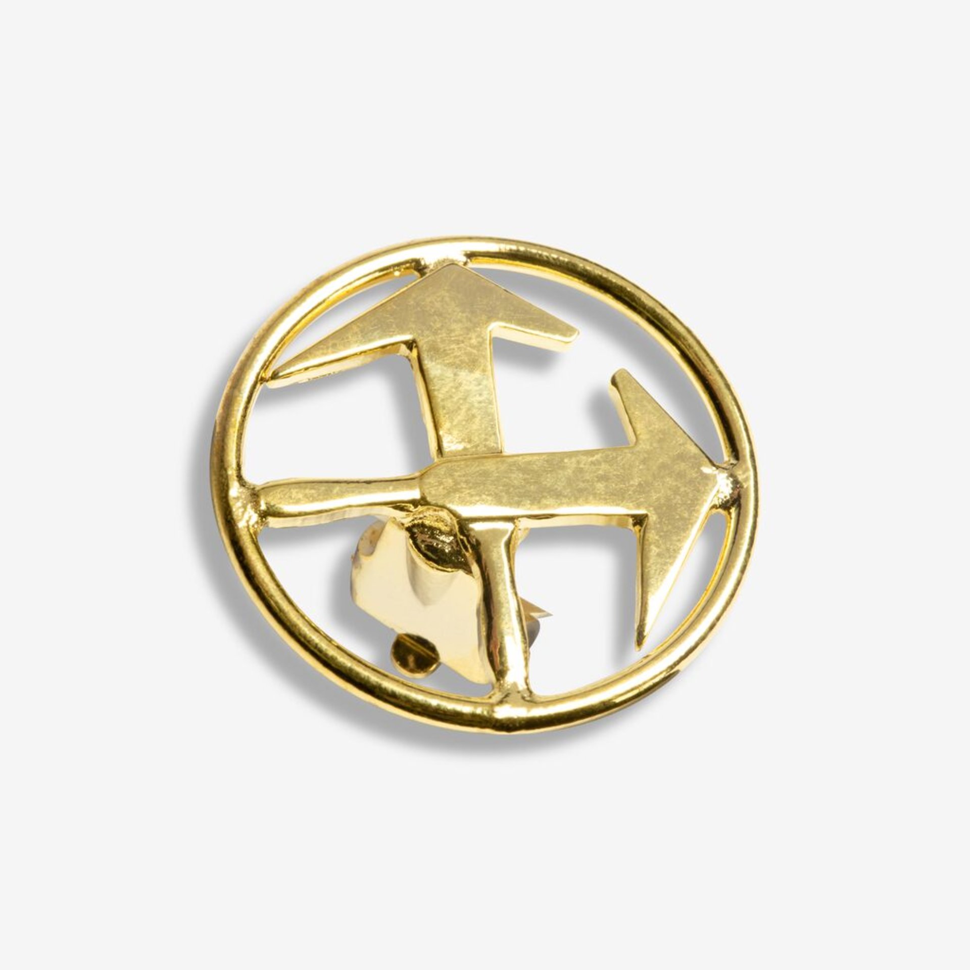 goldener Anhänger, runder Abzeichen, Pfeil-Design, Metall-Schmuck, Accessoire