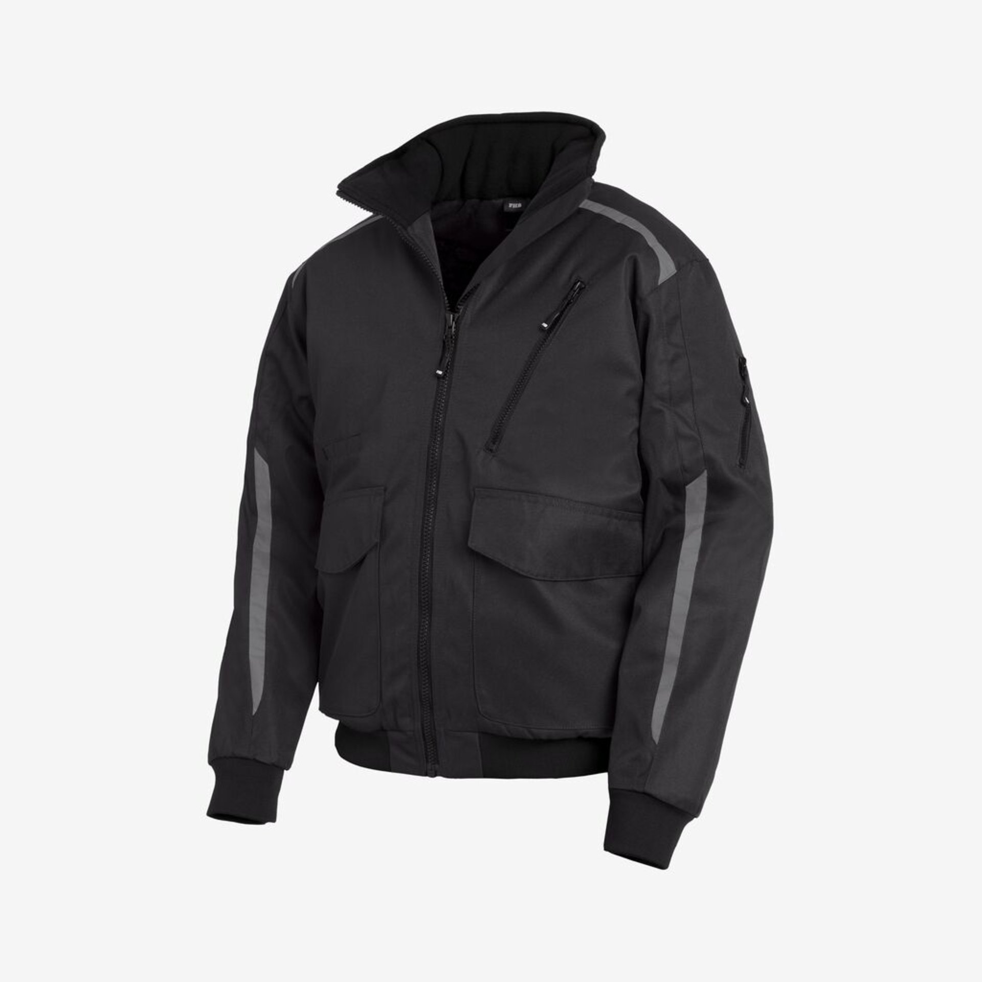 jacke, dunkelgrau, mit fleece, reissverschluss, tasche
