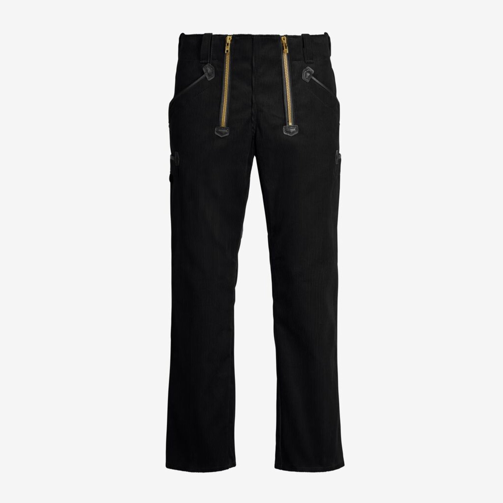 Hose, Cordhose, Schwarz, Gürtelschnallen, Zipper-Taschen