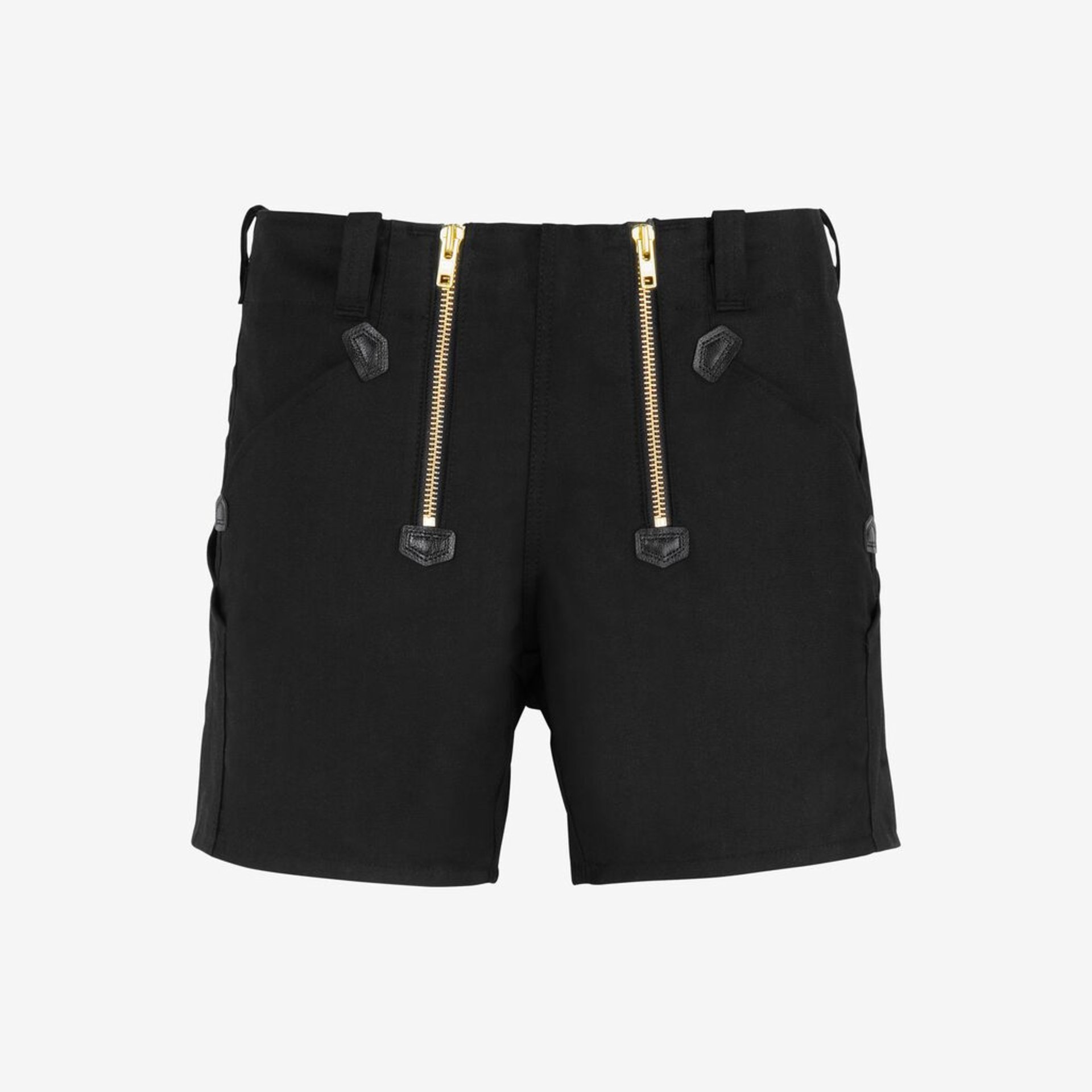 kurze shorts, schwarz, Reißverschluss, Reißverschlüsse, Tascheneinsatz