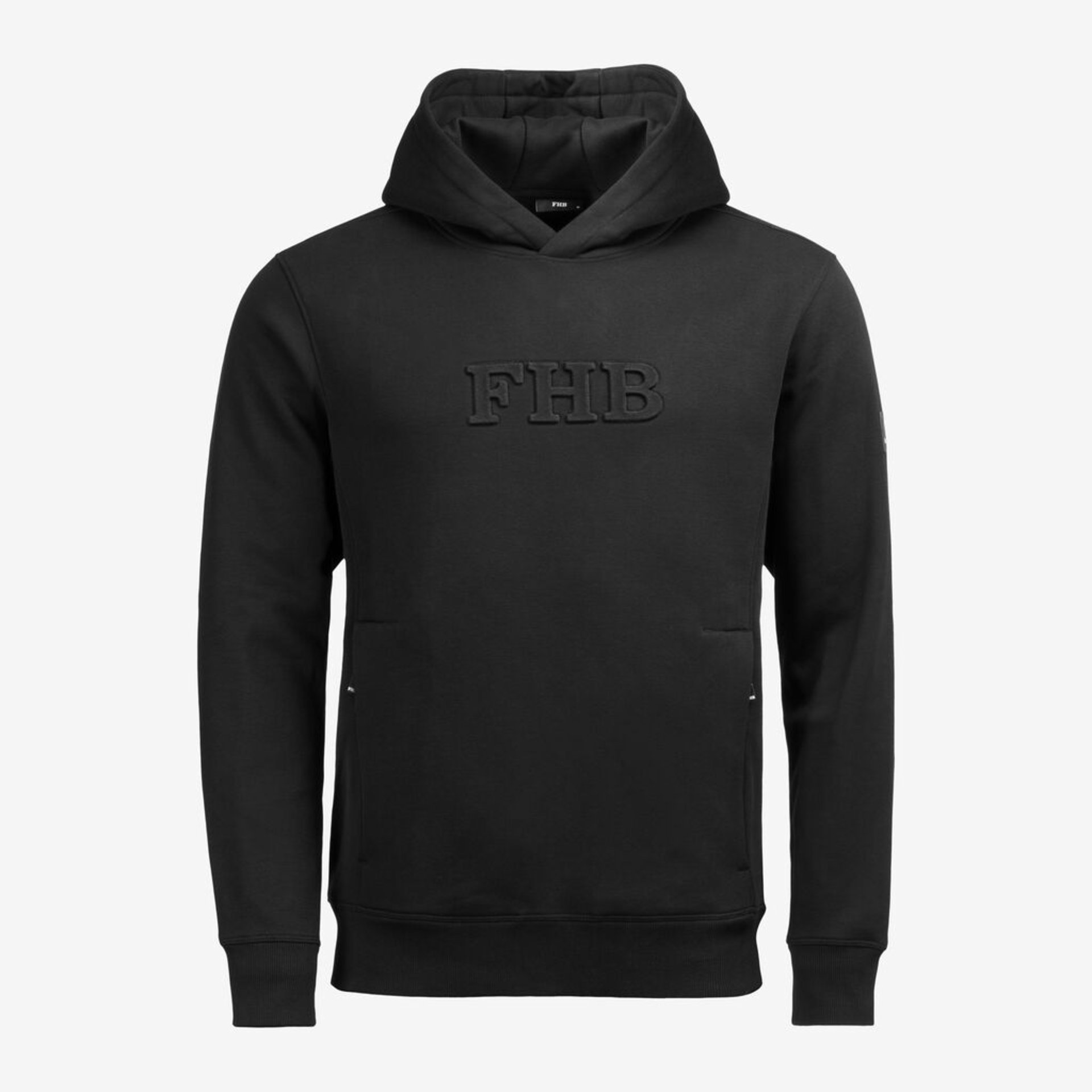 Hoodie, Schwarz, Kängurutasche, FHB-Logo, Baumwolle?