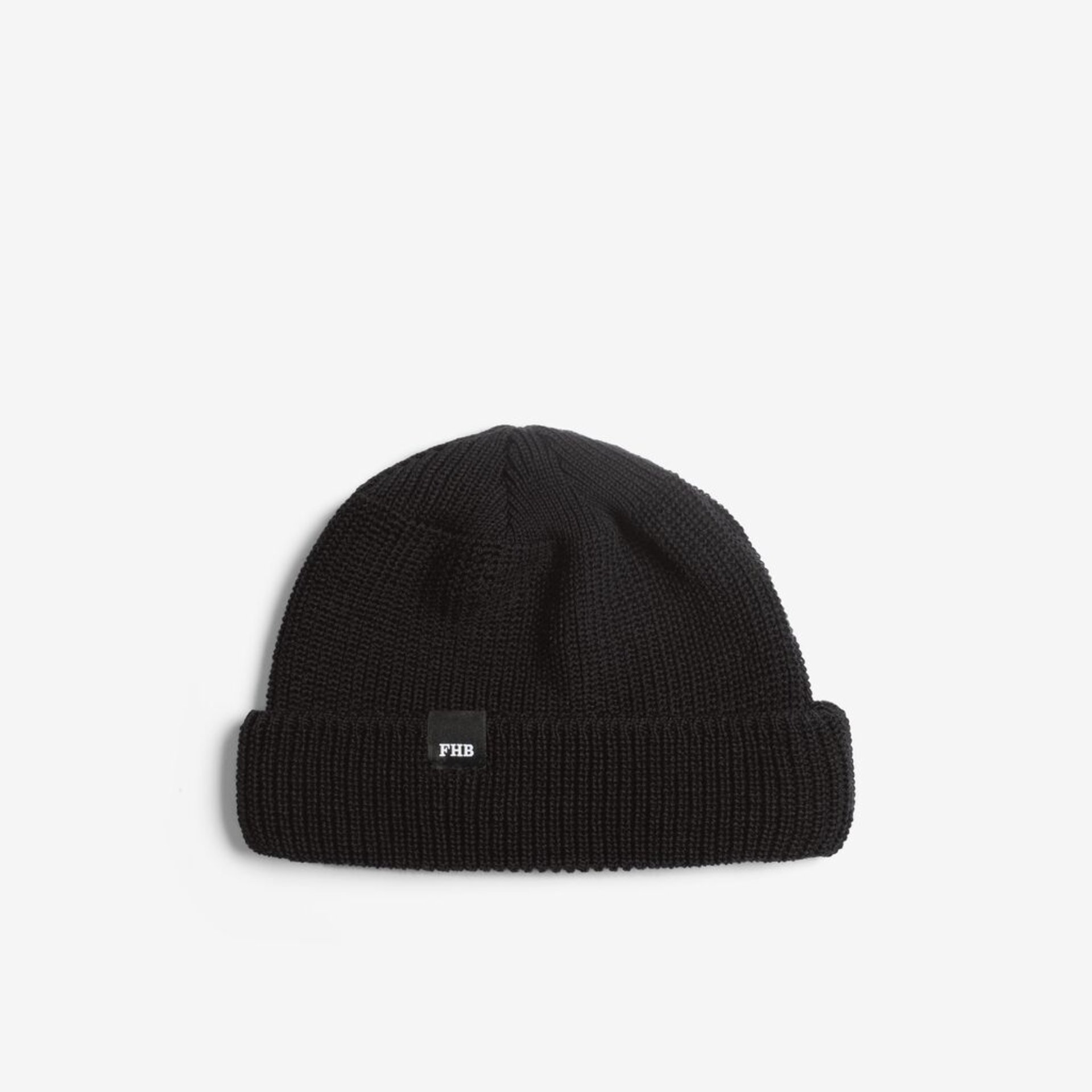 Mütze, Beanie, Wolle, Schwarz, Riemenrand