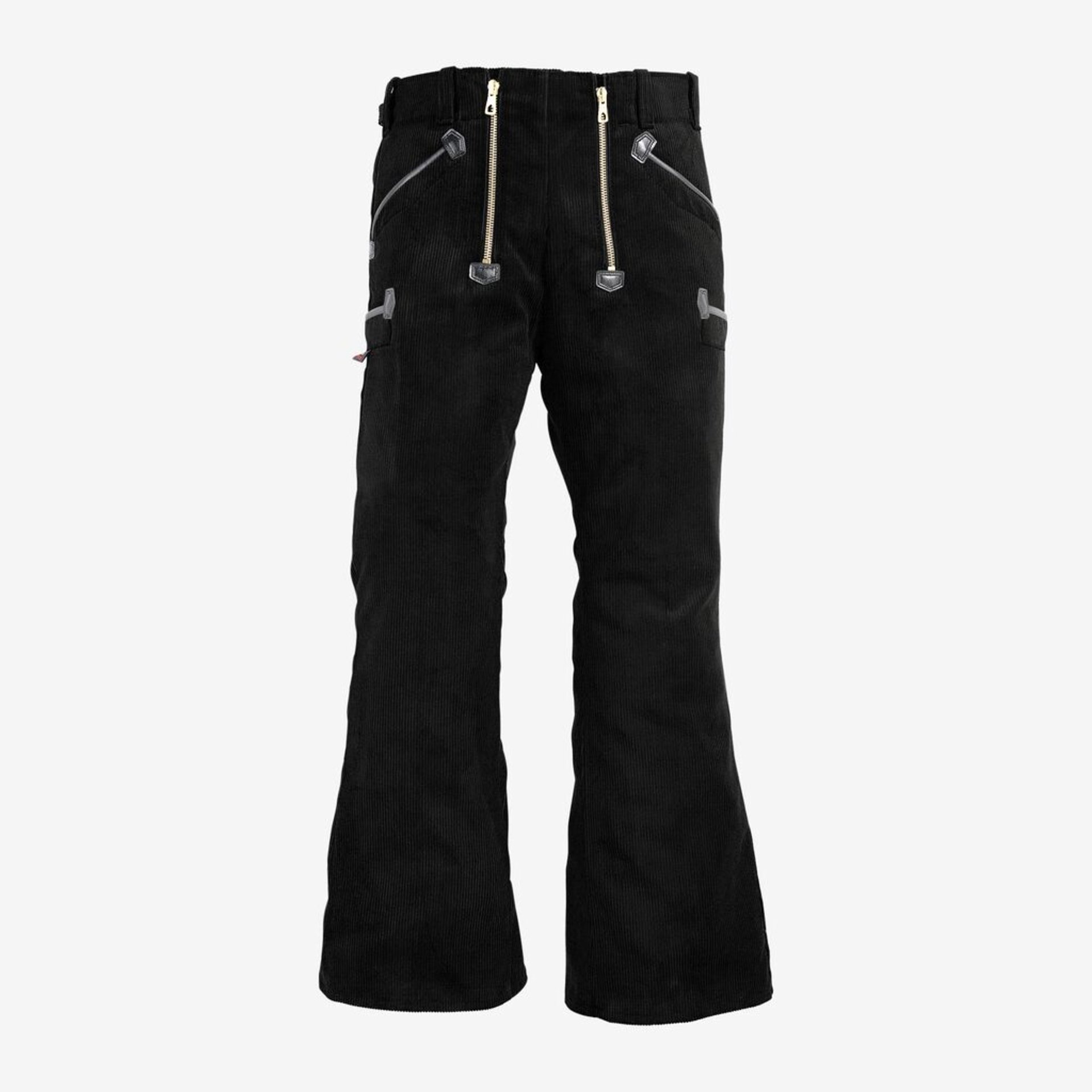 Cordpants, Schwarz, Gürtelzug, Reißverschluss, Utility-Panels