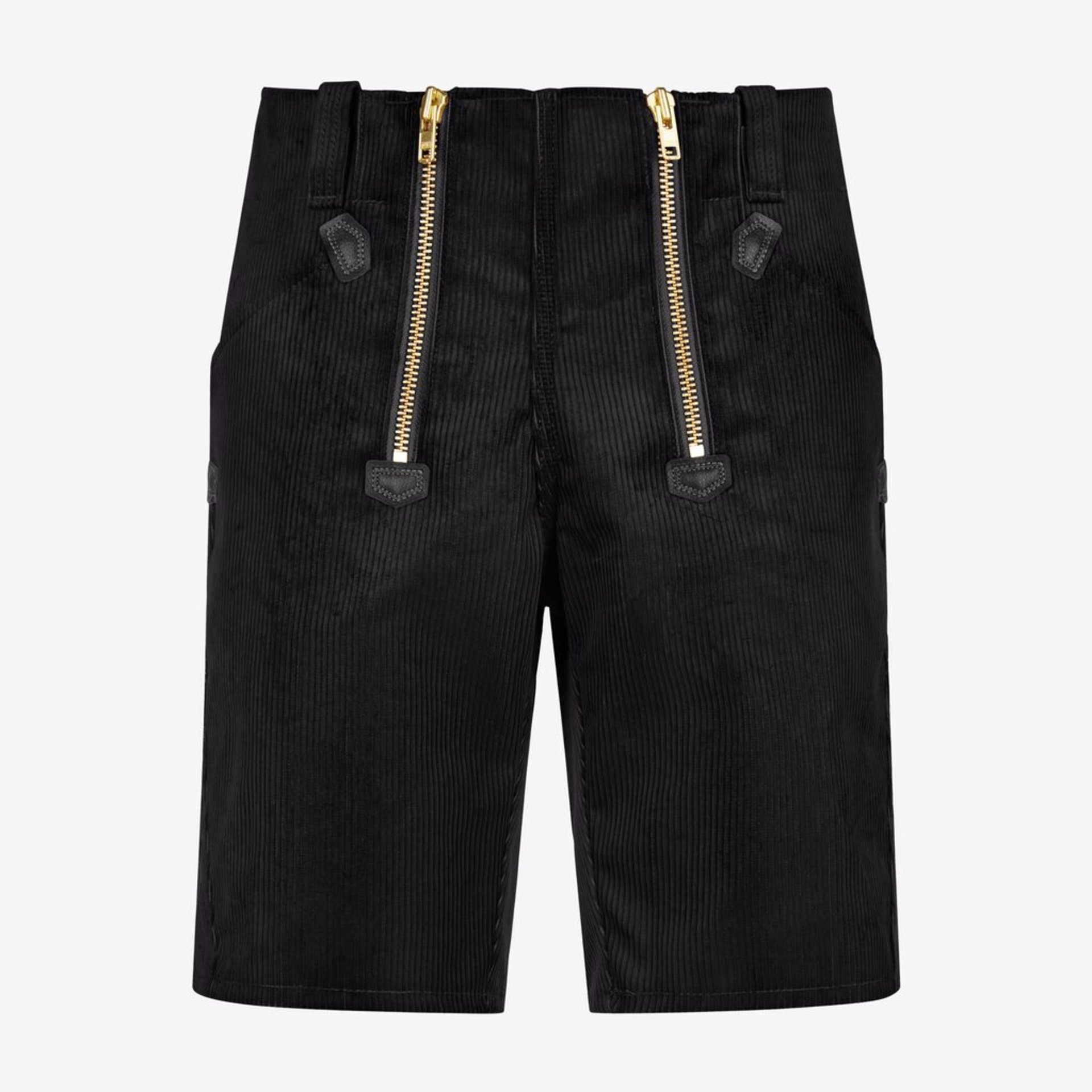 kurze Hosen, Kord, schwarz, Reißverschlüsse, Cargo-Taschen
