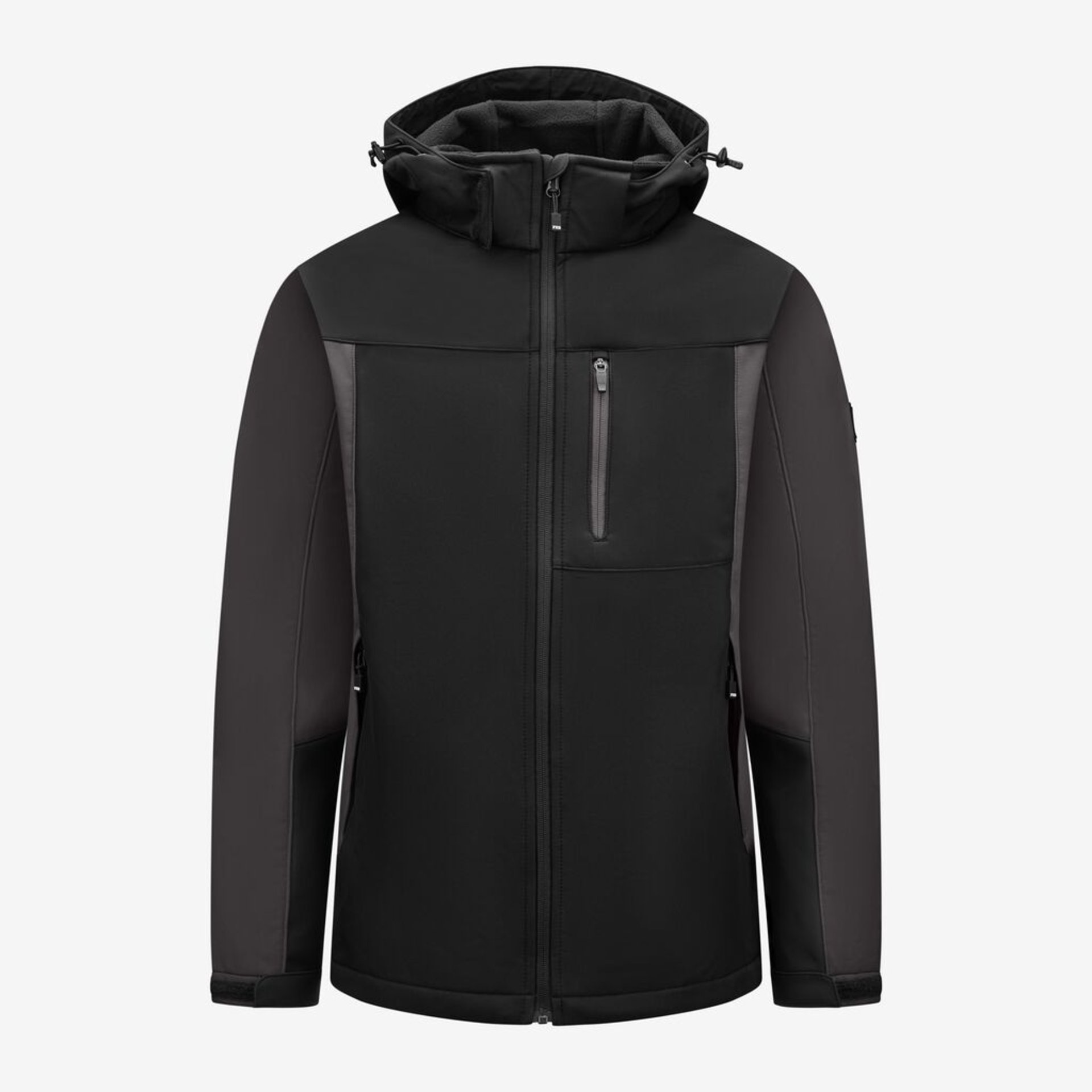 jacke, softshell, hoodie, zippverschluss, taschen