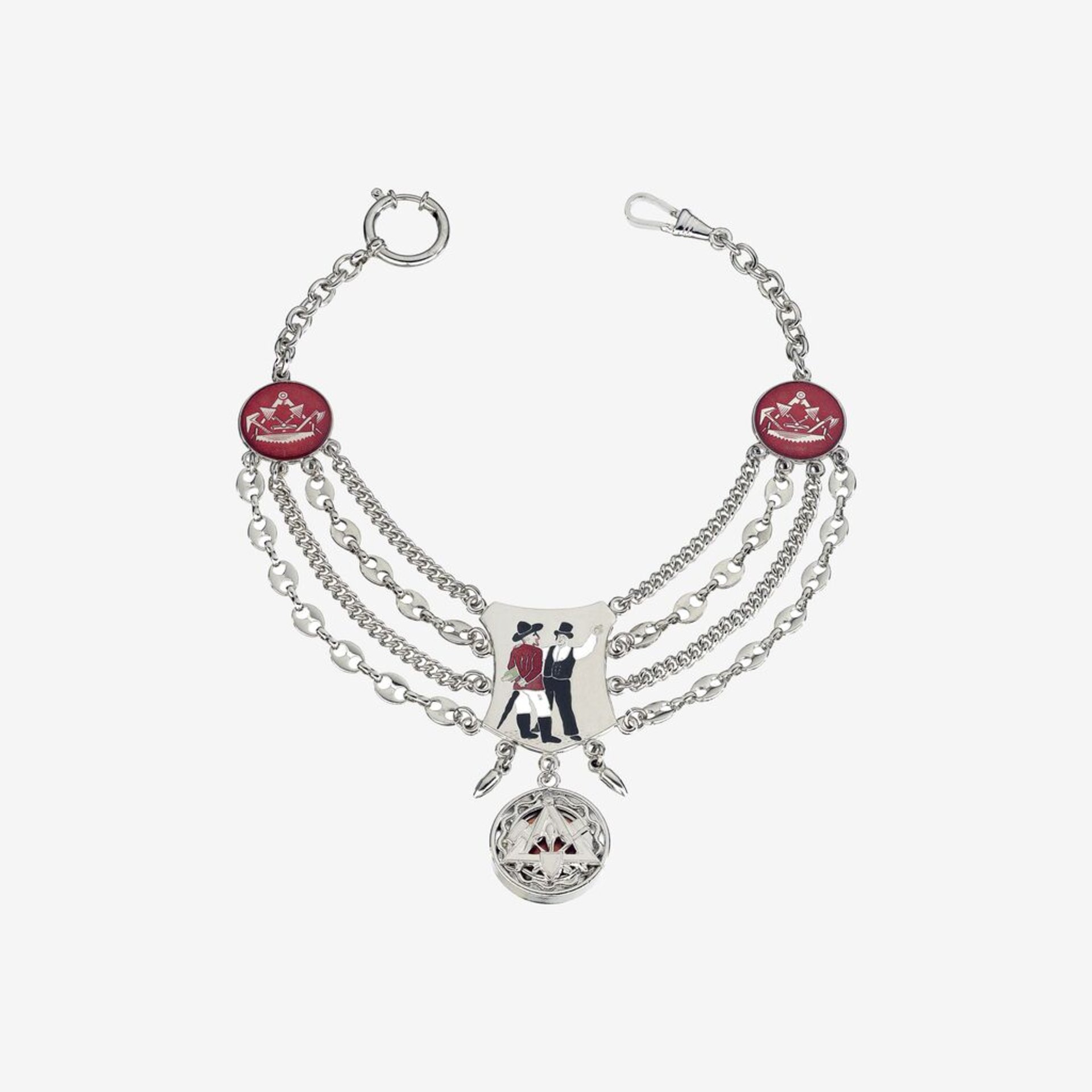 armband, silber, mehrreihig, Anhänger, runder Charm