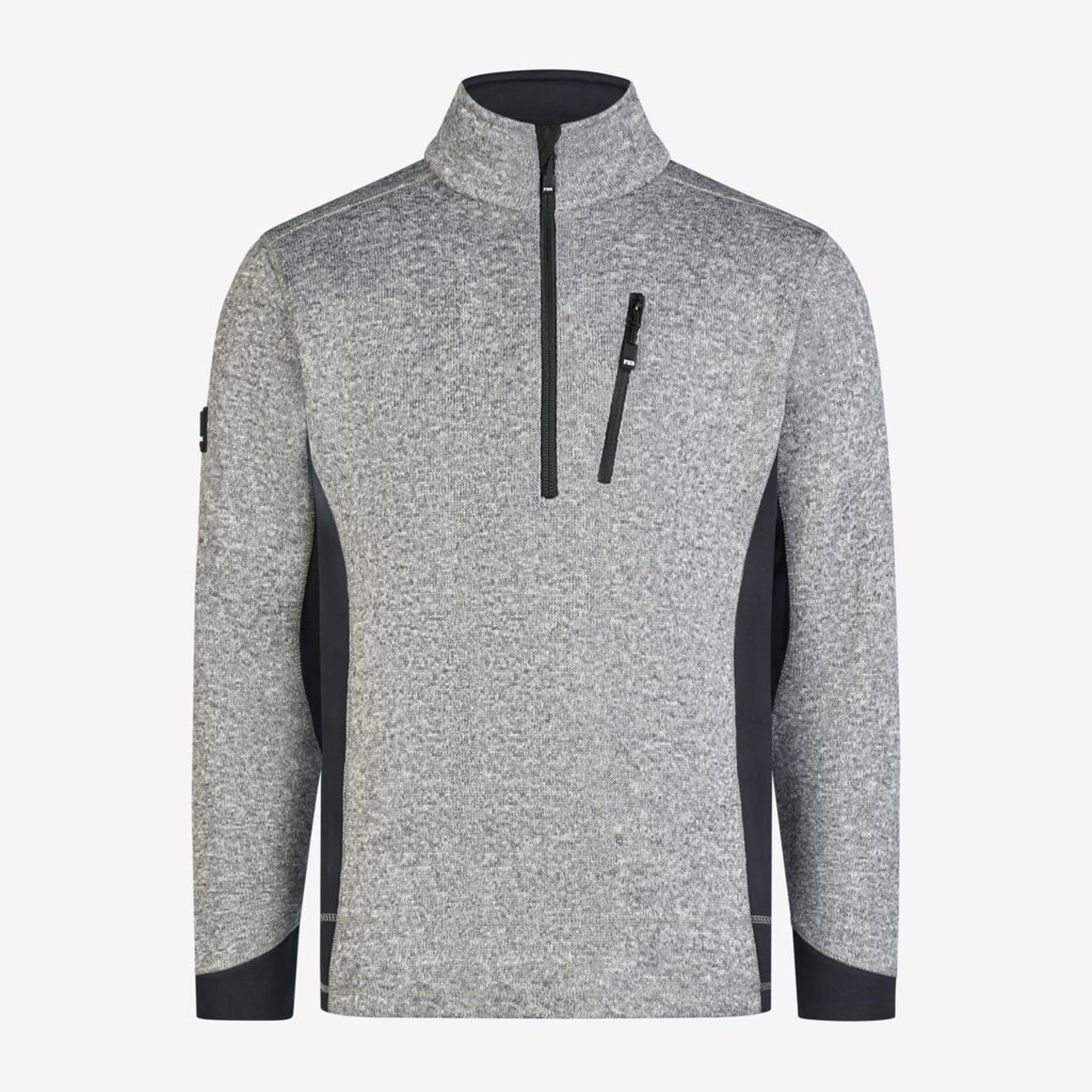 Fleece, Pullover, Grau, Halbreißverschluss, Taschen