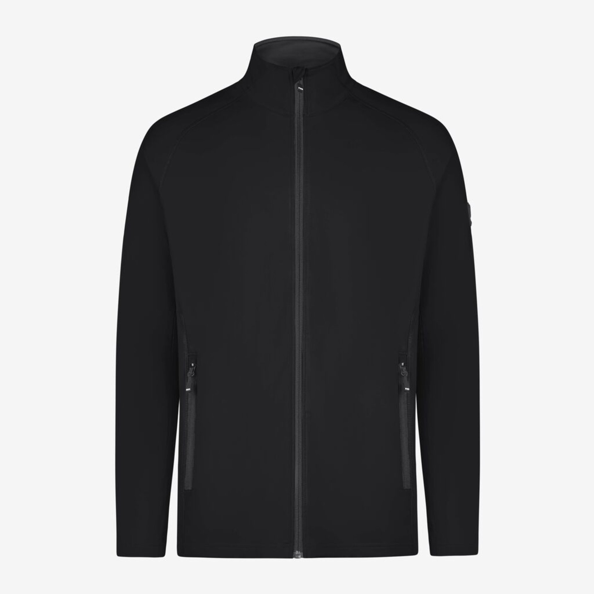 jacke, softshell, schwarz, reissverschluss, taschen