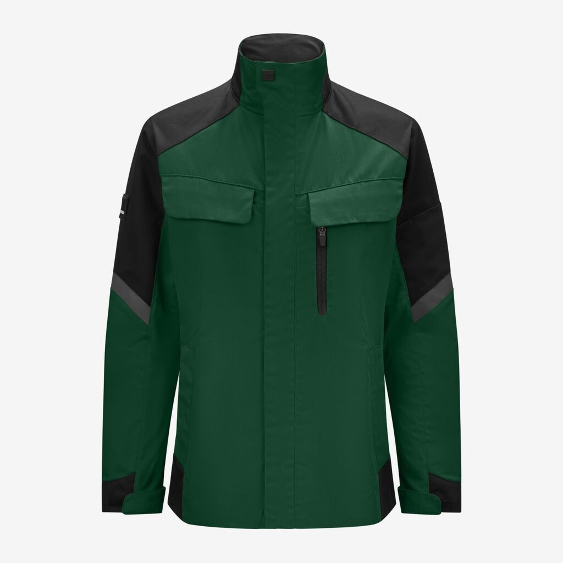 jacke, windjacke, grün, reißverschluss, taschen