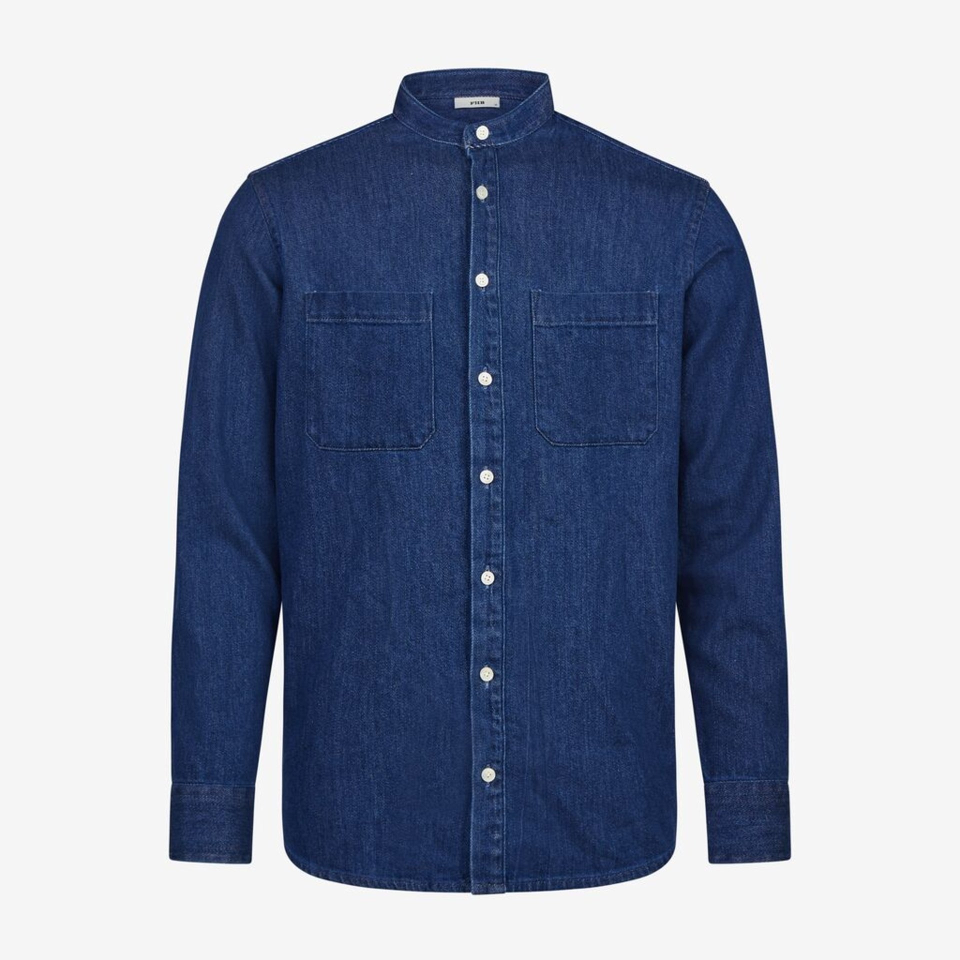 denim, hemd, blau, knopfleiste, taschen