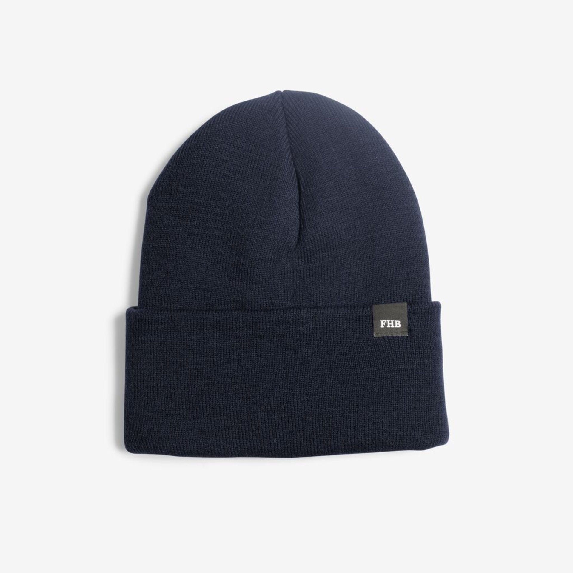 Beanie, Navy, Knit, Umdrehbarer Rand, Kleines Logo