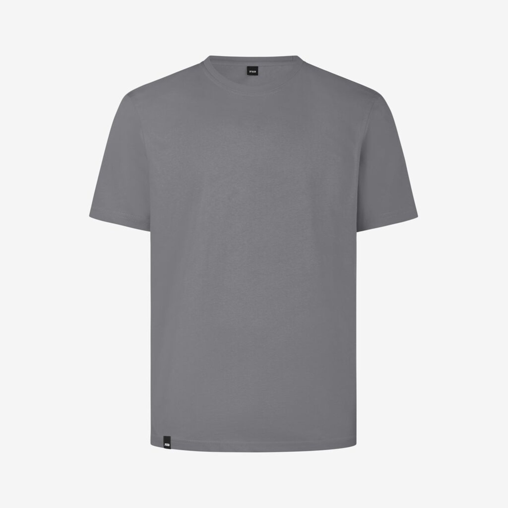 T-Shirt, Kurzarm, Uni, Baumwolle, Grau