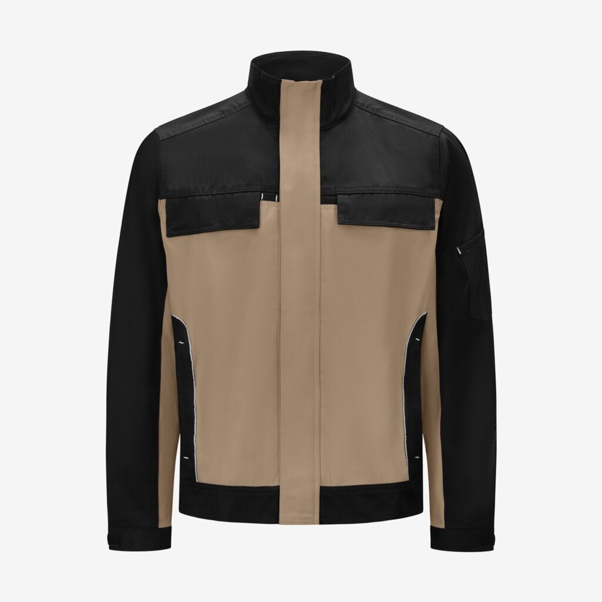 Jacke, Two-Tone, Khaki, Frontreißverschluss, Brusttaschen