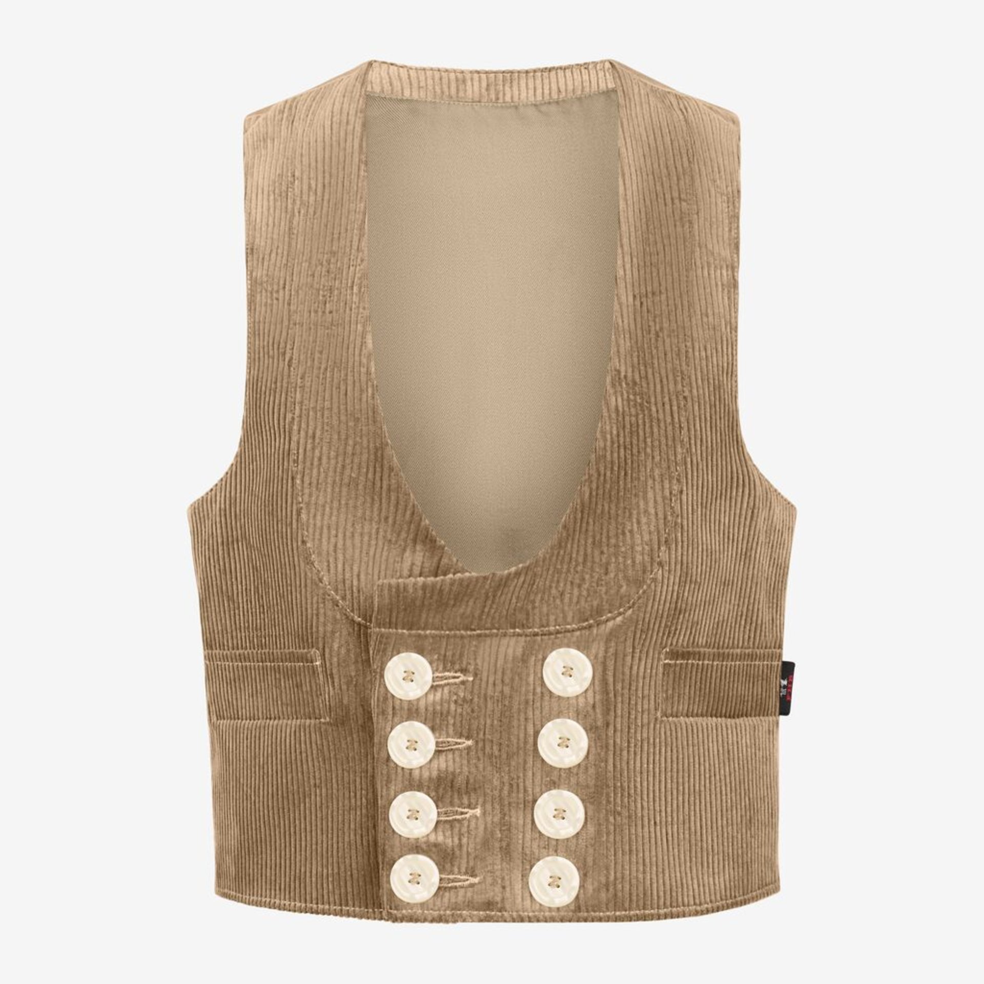 corduroy, Weste, beige, Knöpfe, armellos