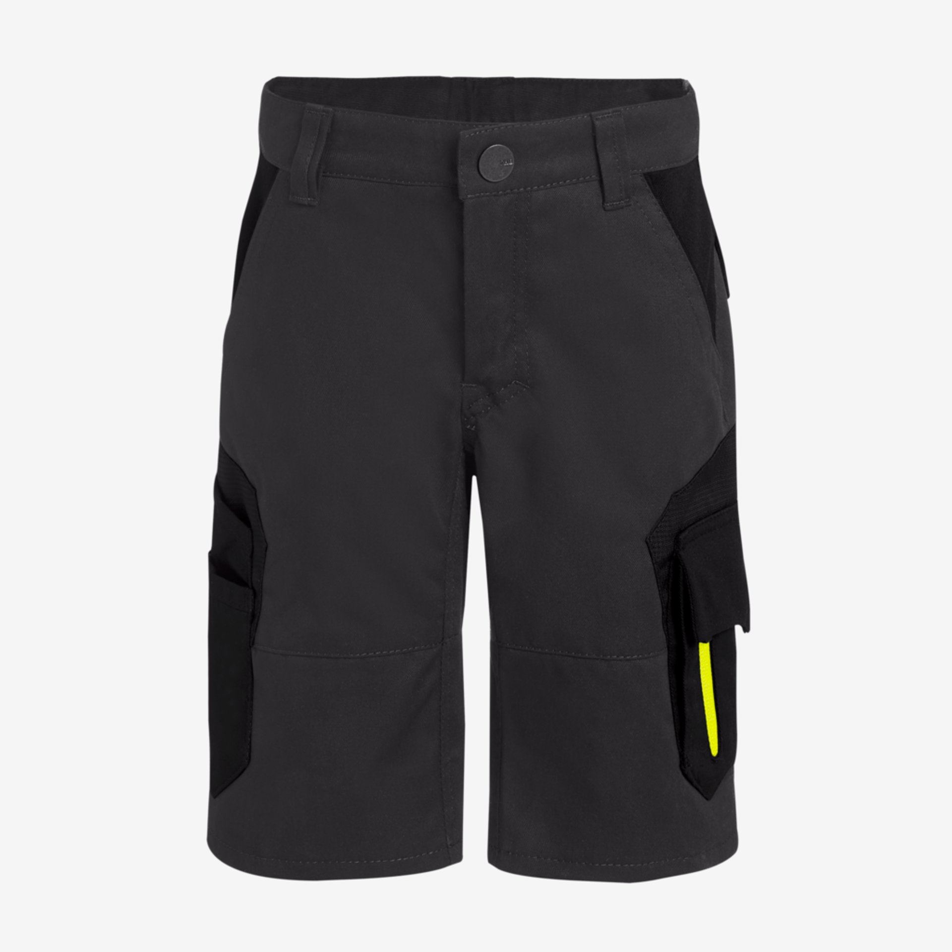 Kurzjeans, Taschenhose, Schwarz, Knie-Länge, Gurtband