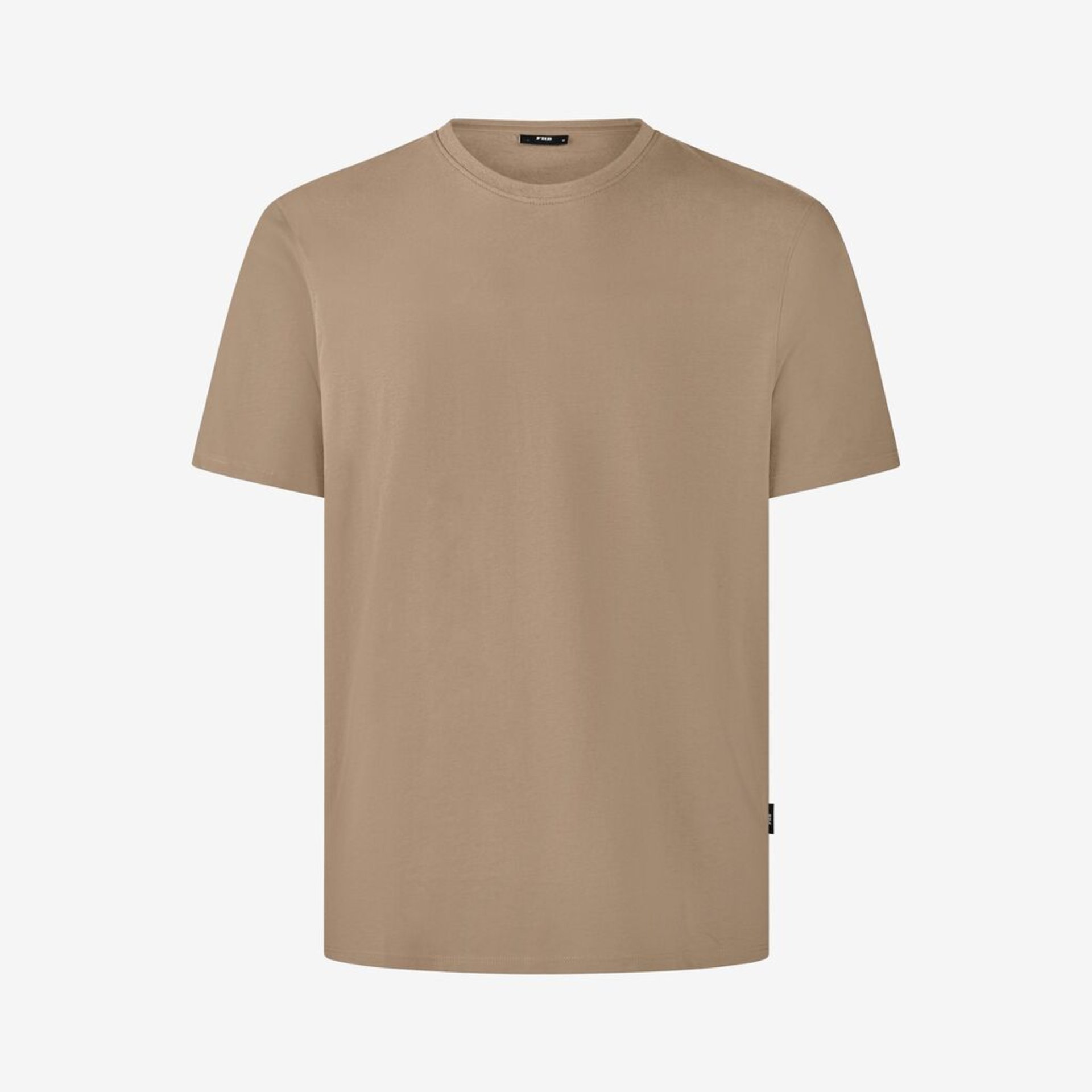 T-Shirt, Beige, Kurzarm, Gleichmäßige Farbe, Baumwoll-T-Shirt