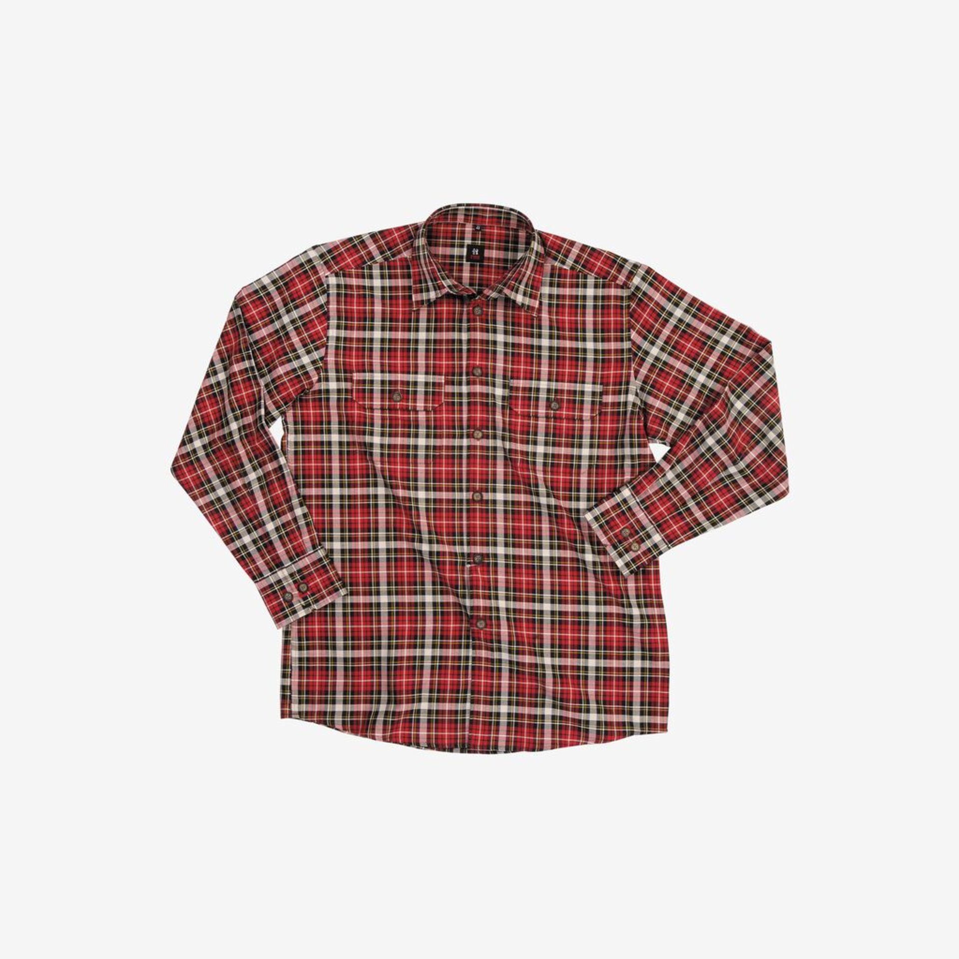 Pheitahemd, Rotes Karomuster, Knopfleiste, Langarm, Alltagsshirt