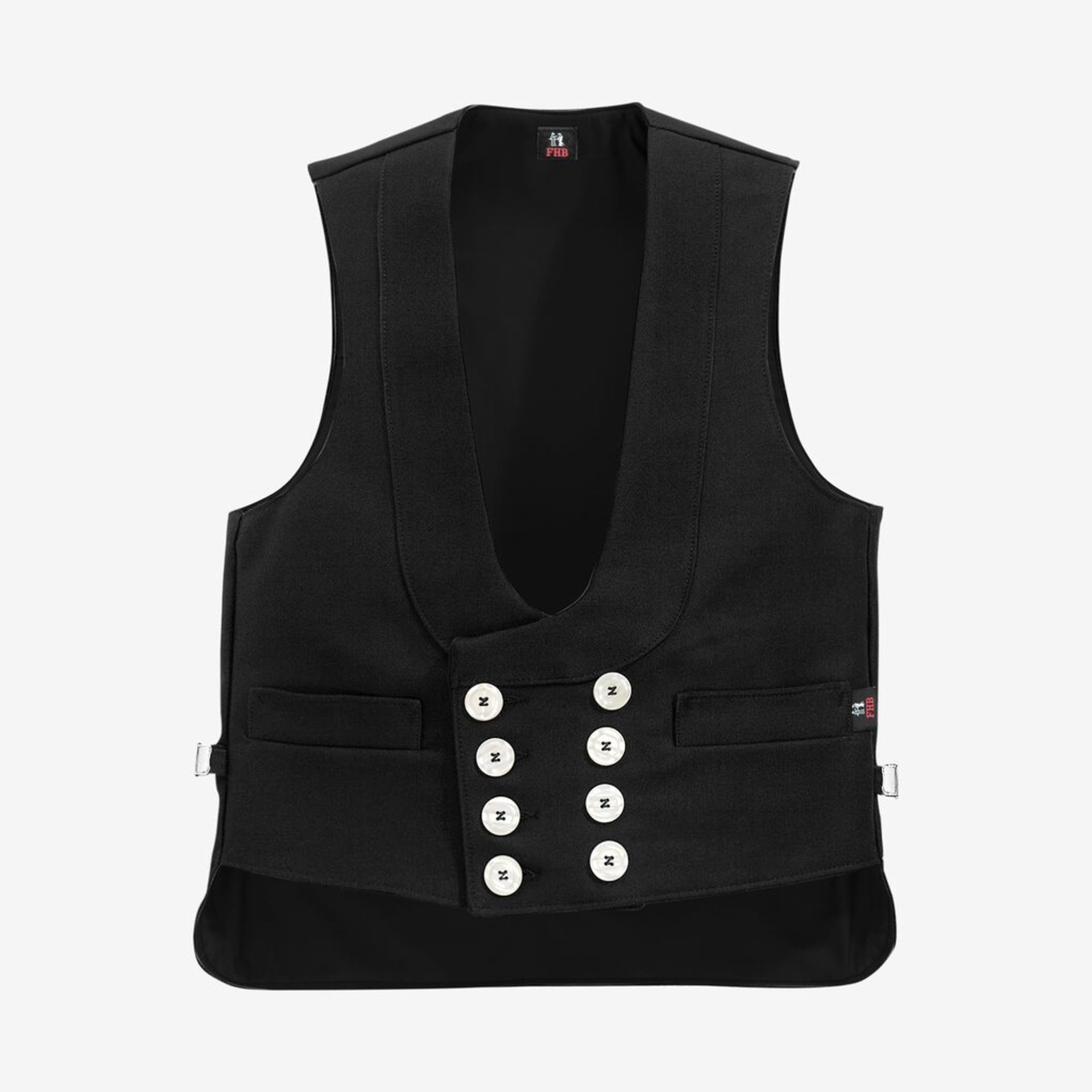 Weste, schwarz, Gilet, doppelreihig, Knöpfe