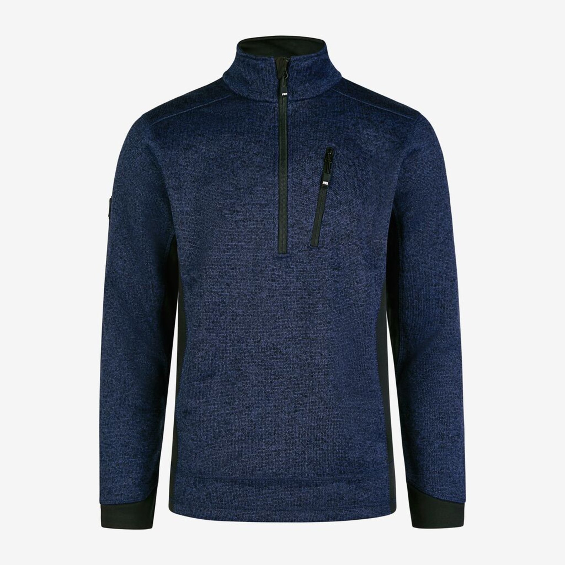Pullover, Fleece, Kragen-Reißverschluss, Navy, Brusttasche