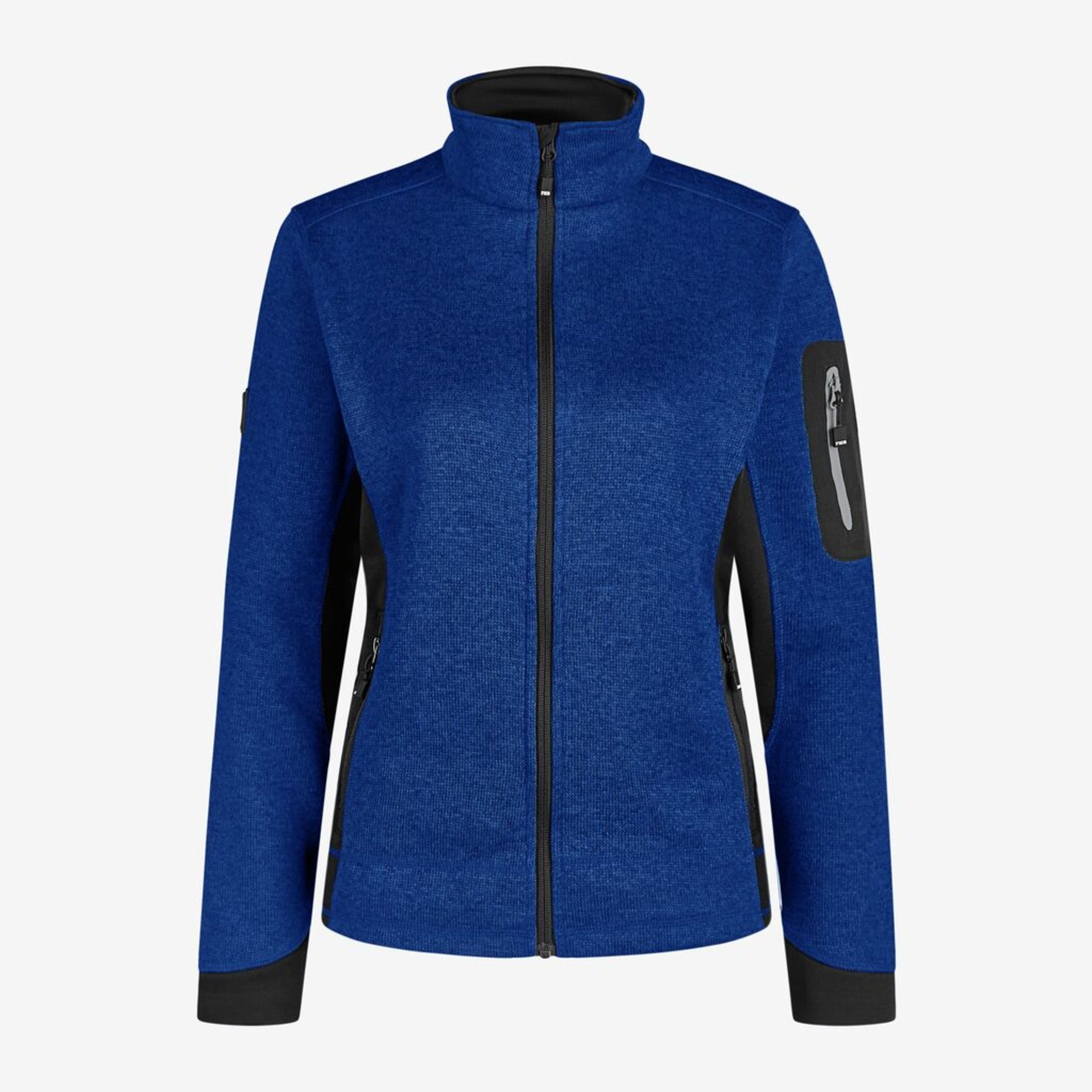 Jacke, Fleece, Blau, Reißverschluss, Armtasche