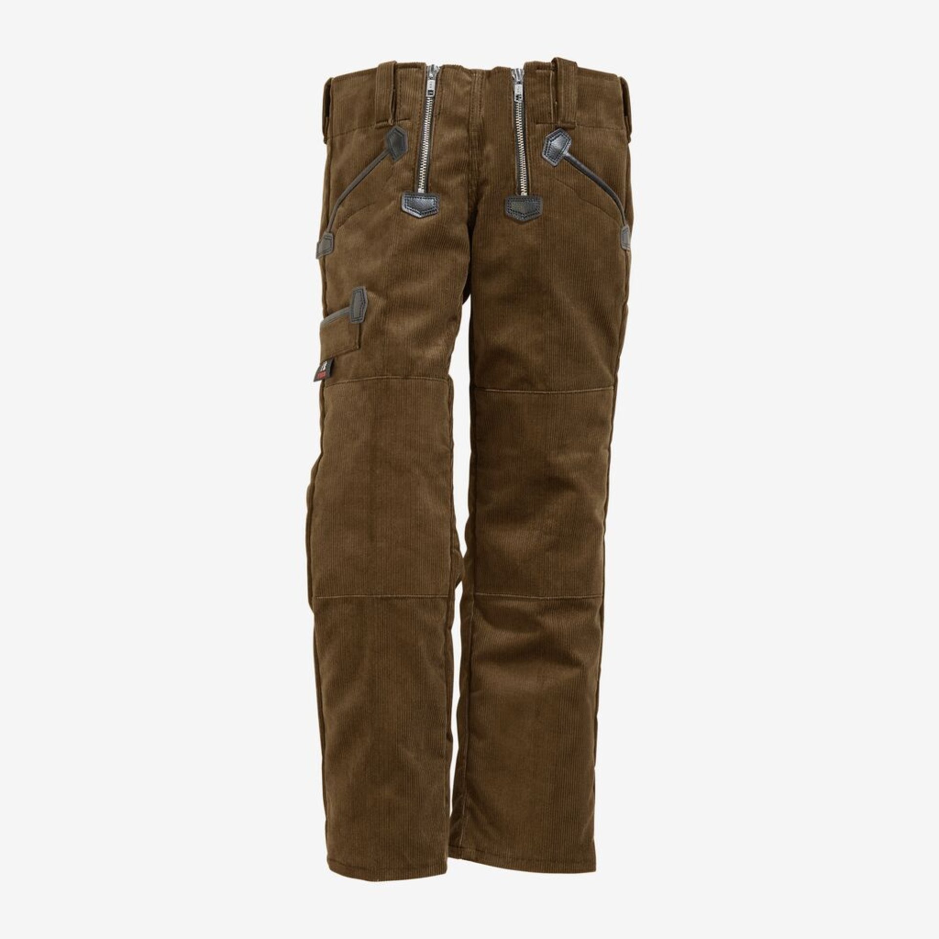 Corduroy, Hose, Braun, Reißverschlussfächer, Gürtelbund