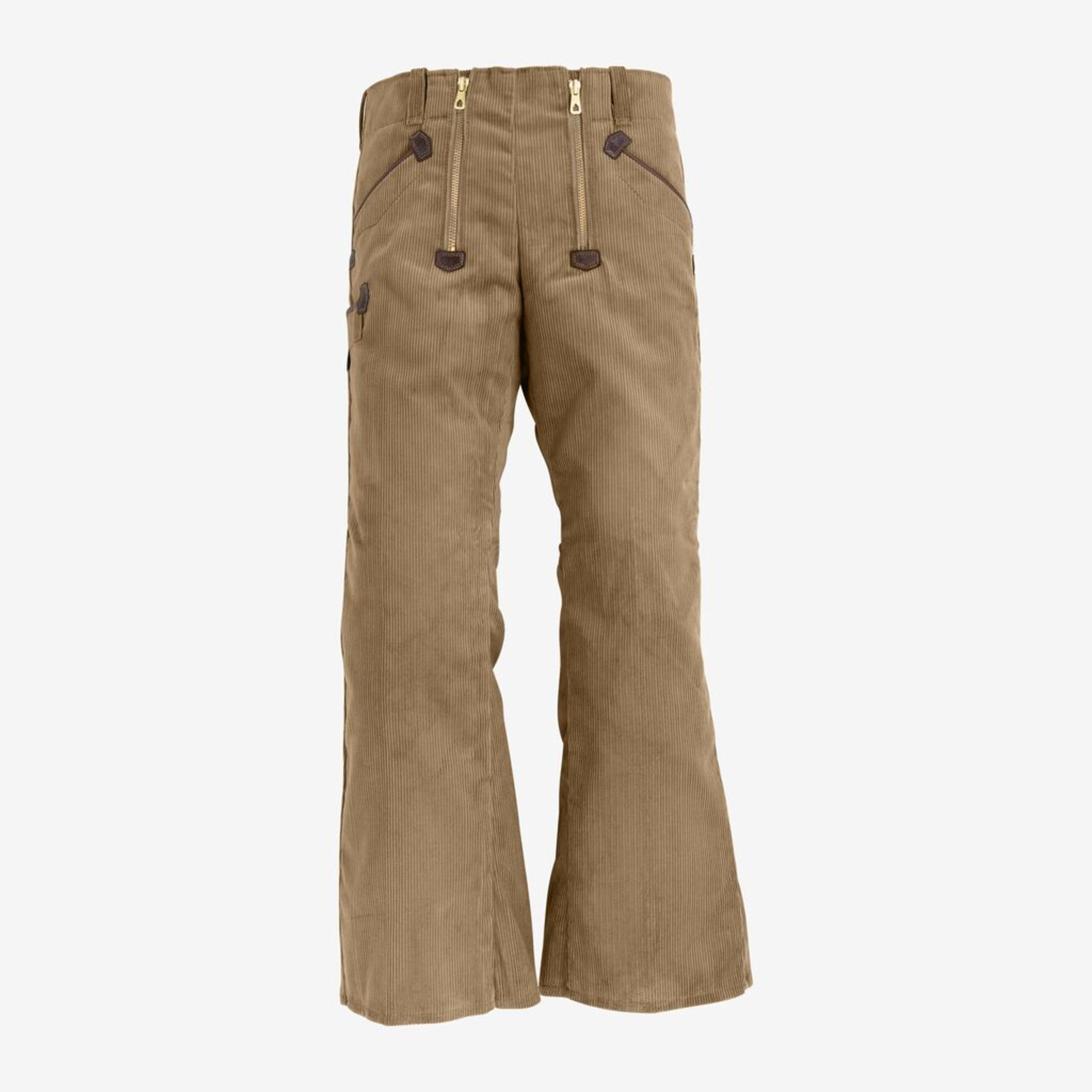 Cordhose, Corduroy, braun, Flare, Taschen