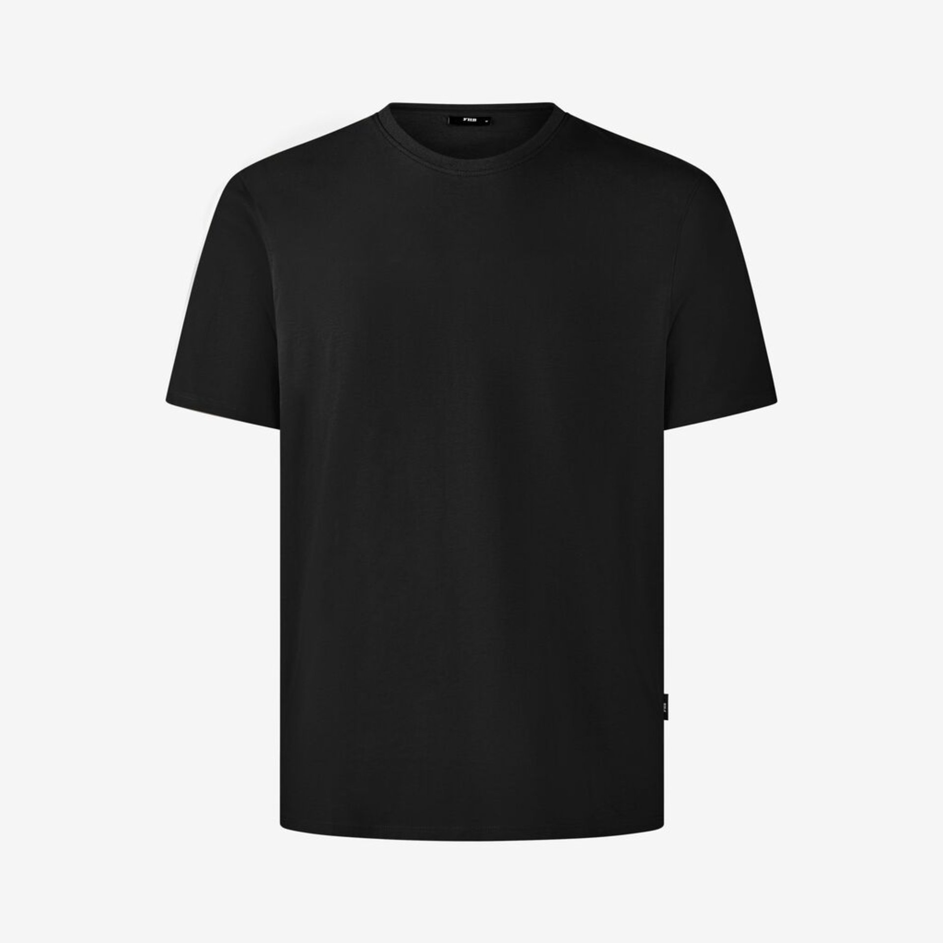 T-Shirt, Rundhals, Kurzarm, Schwarz, Uni