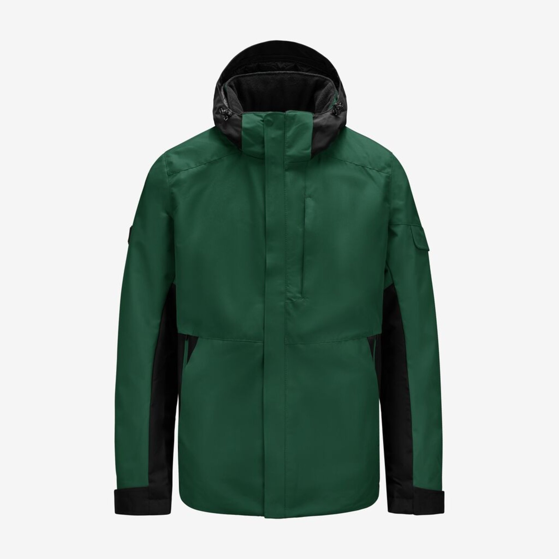 Regenjacke, Grün, Hardshell, Kapuze, Seitenfutter