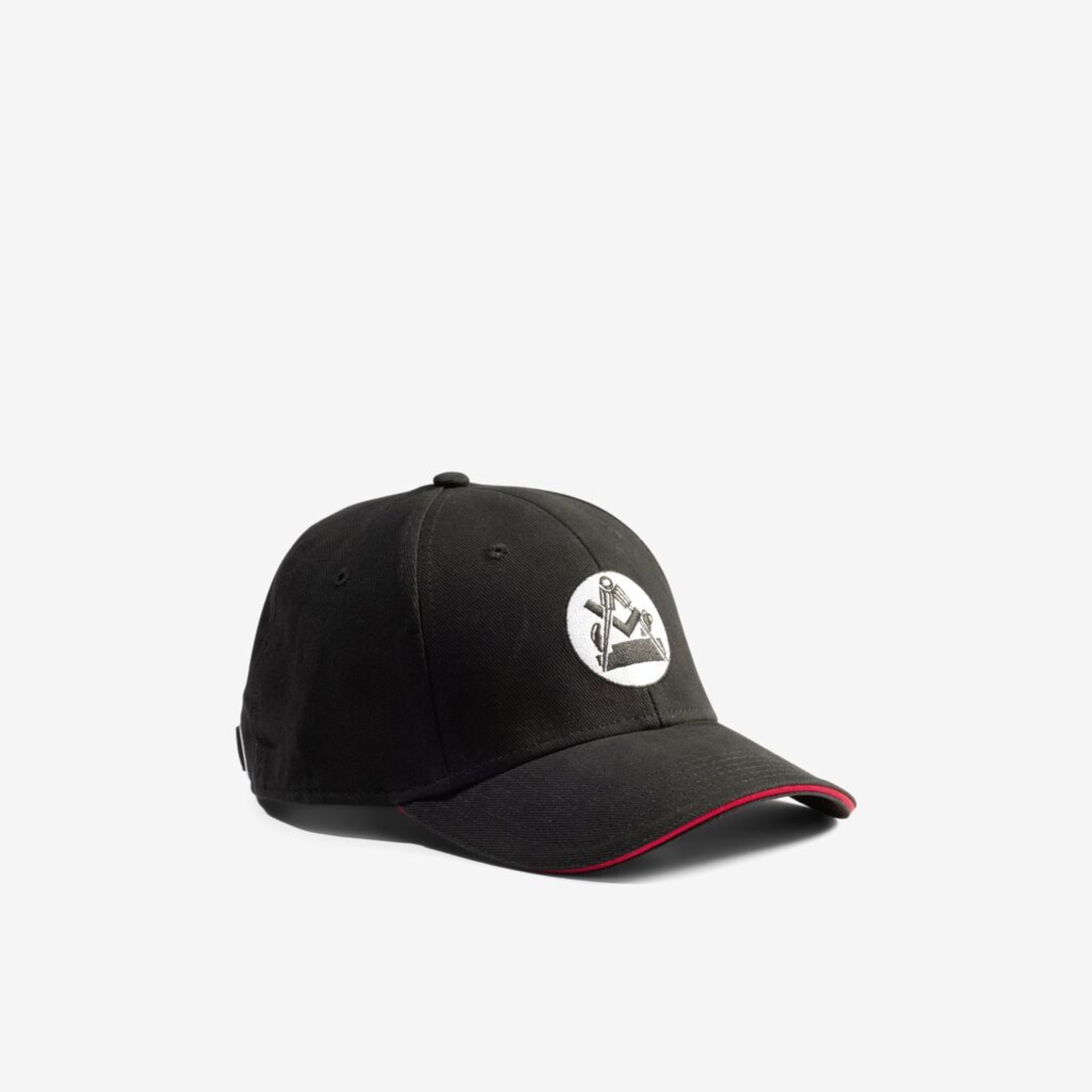 Baseballcap, Schwarzer Hut, Logo-Patch, Gekrümmte Krempe, Verstellbar