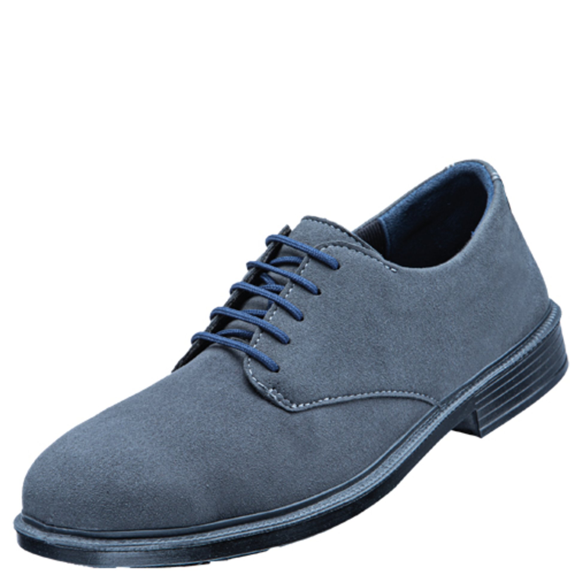 Oxford-Schuh, Samt, Blau, Schuhbänder, Niedriger Absatz