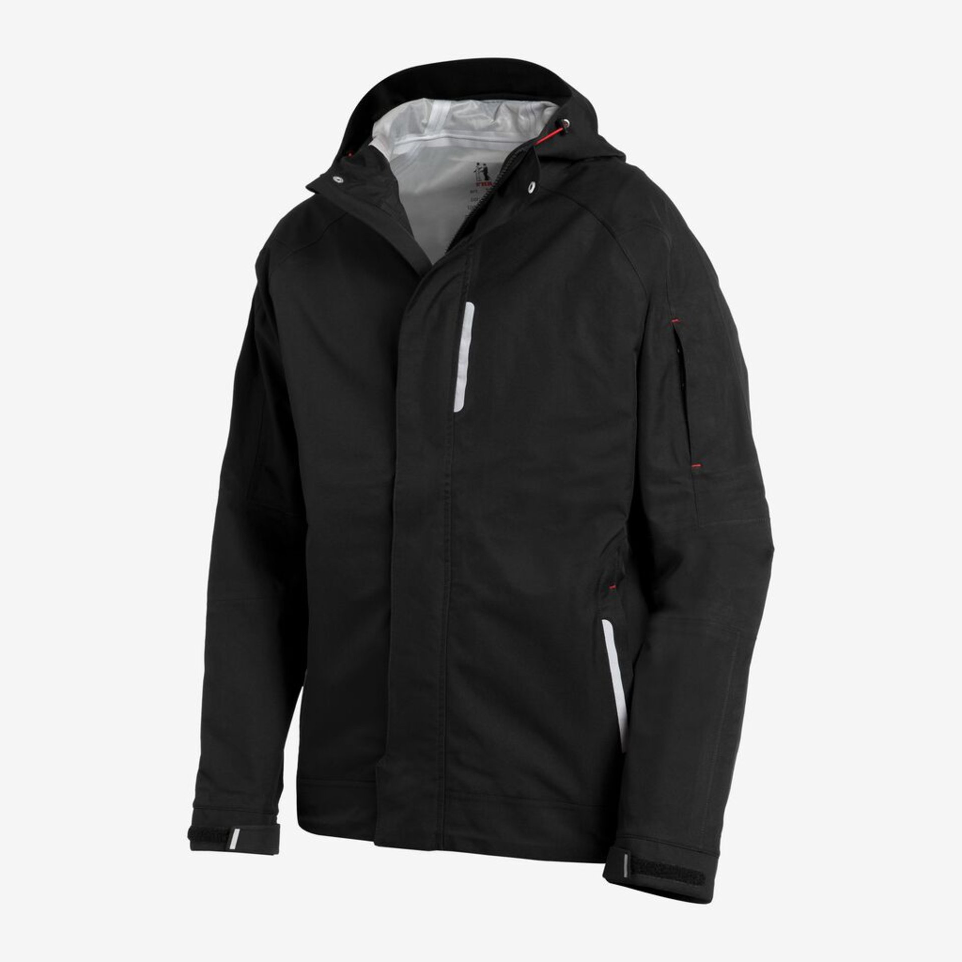 Hardshell-Jacke, Schwarz, Kapuze, Reißverschluss-Taschen, Verstellbare Bündchen