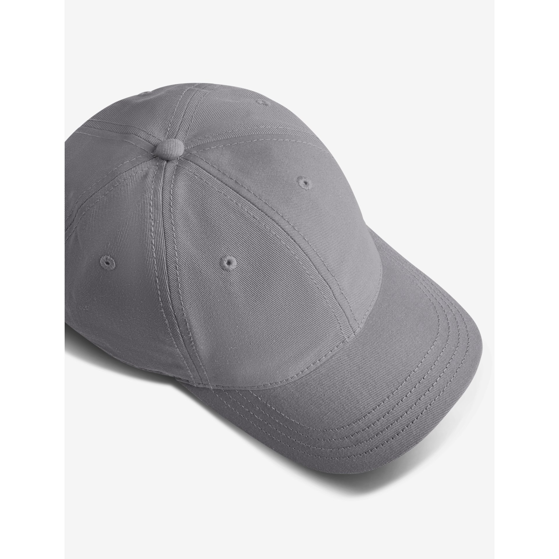 Baseballkappe, Grau, Casual, Sechs-Paneel, Gebogter Schirm