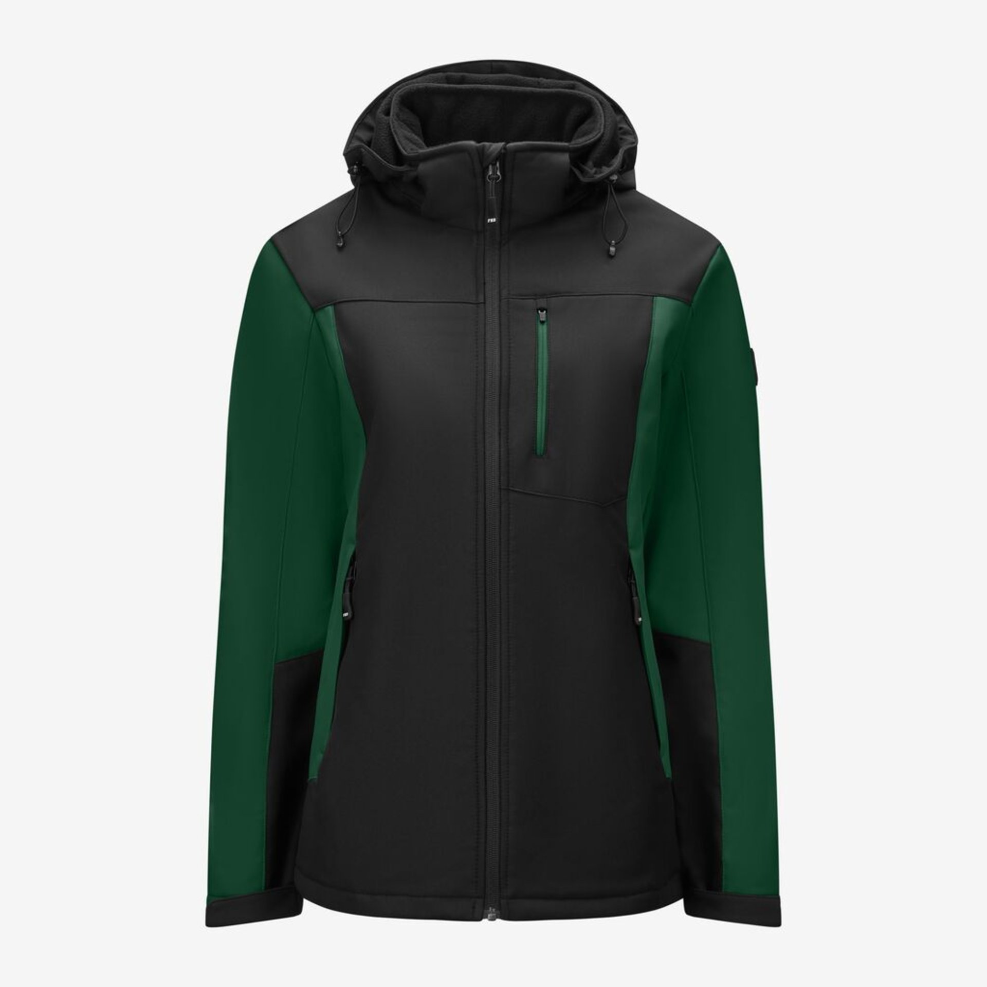 Jacke, Winterjacke, Softshell, Kapuze, Grüne Akzente