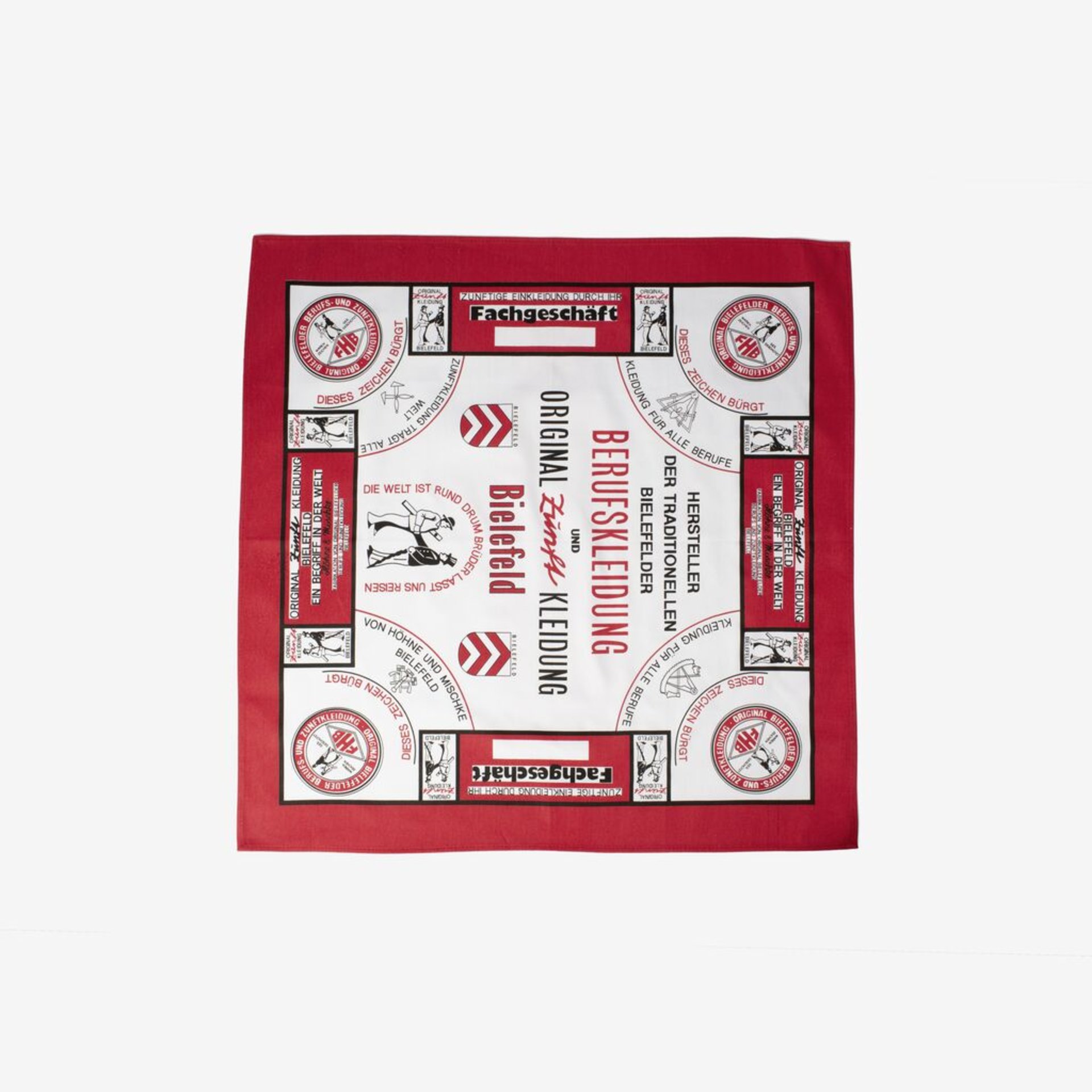 Bandana, Schal, rot weiß schwarz, quadratischer Schal, Textmuster