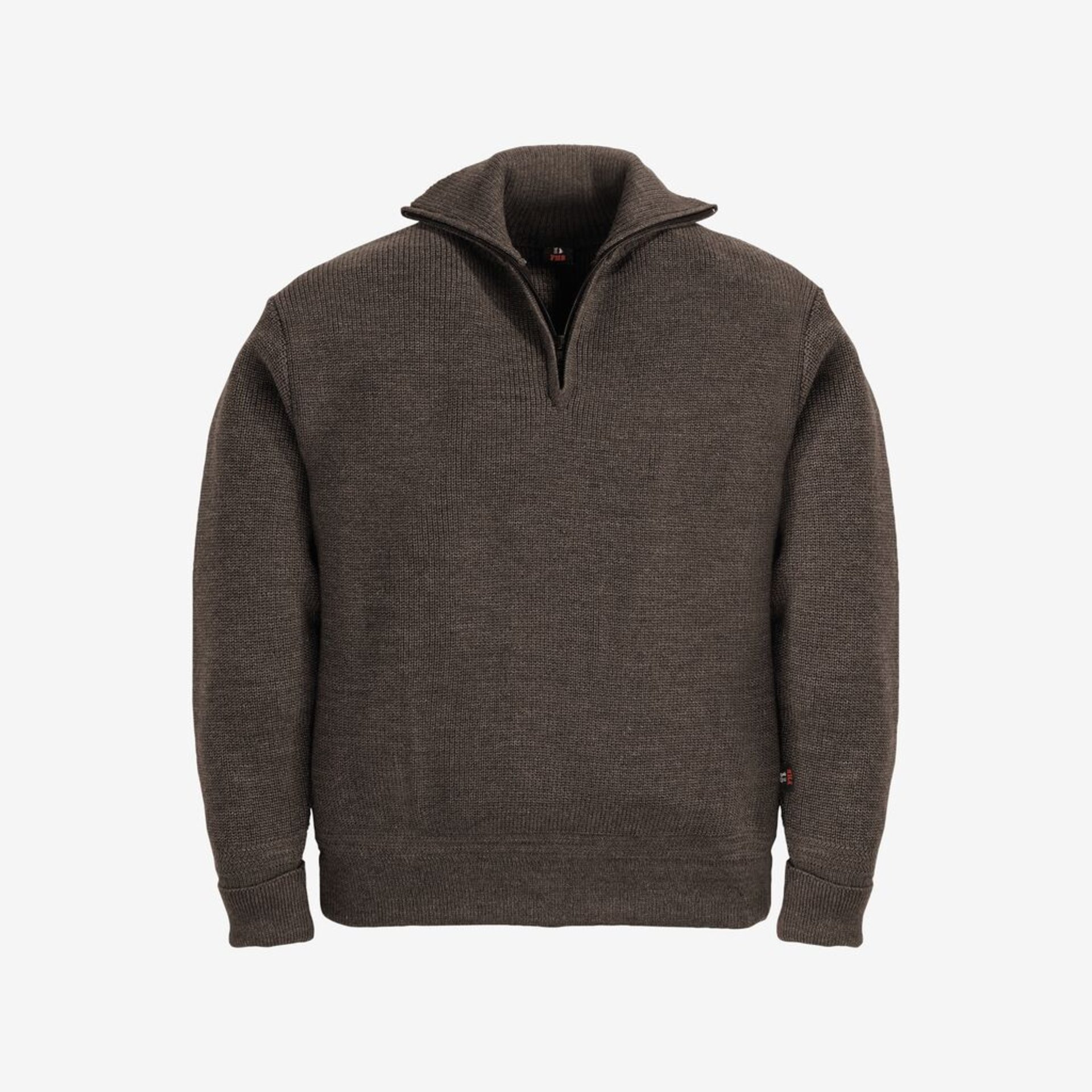 Pullover, Knit, Half-Zip, Braun, Sweatshirt