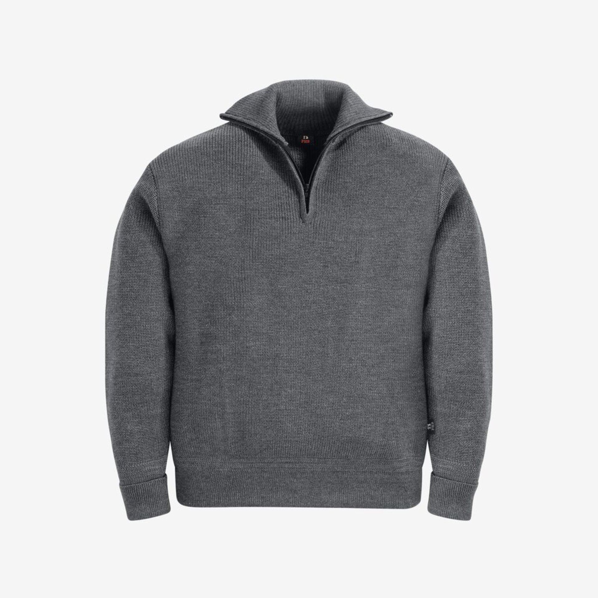 Pullover, Sweatshirt, Grau, Halb-Reißverschluss, Gestrickt