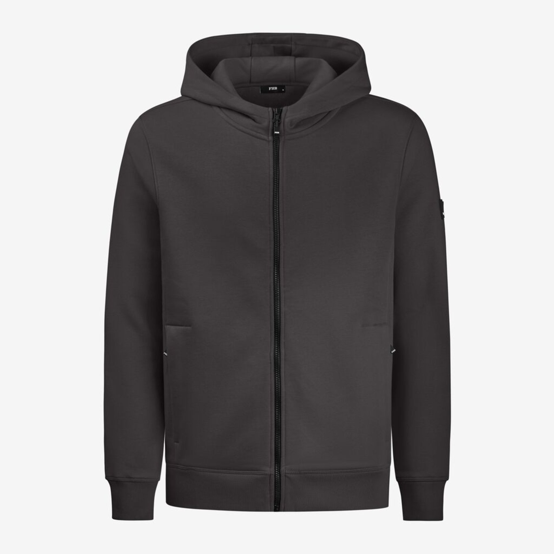 Hoodie, Reißverschluss, Reißverschlusss vorne, Kapuzen, Dunkelgrau