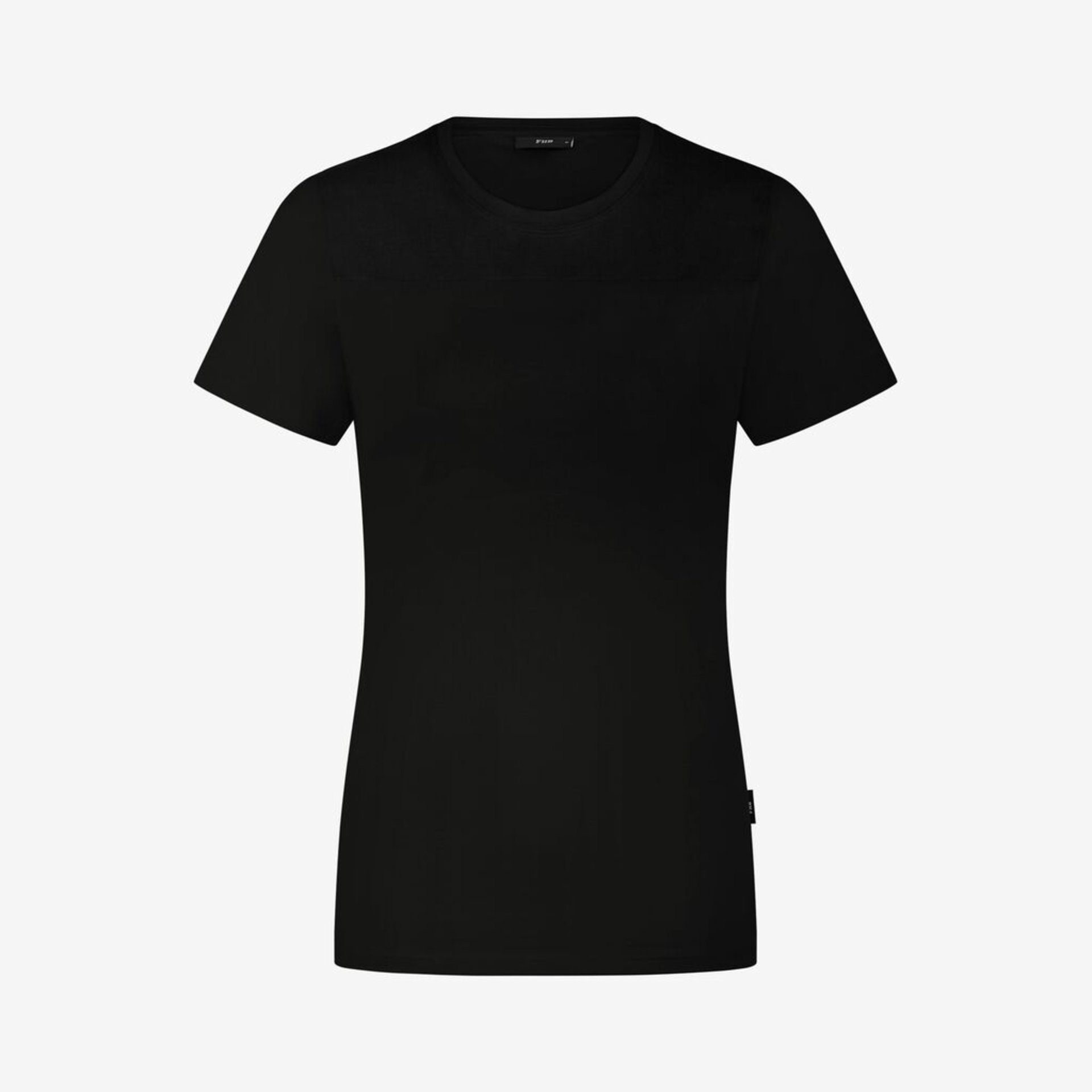 T-Shirt, Kurzarm, Schwarz, Rundhals, uni