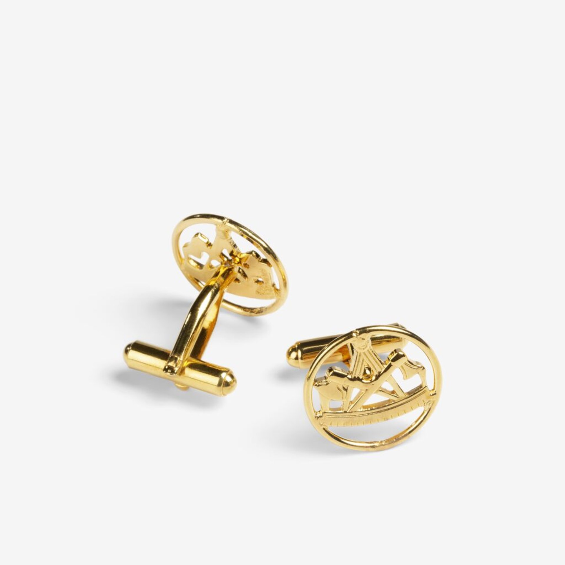 Schmuck, Manschettenknöpfe, Gold, Rund motif, Miniatur-Gestaltung