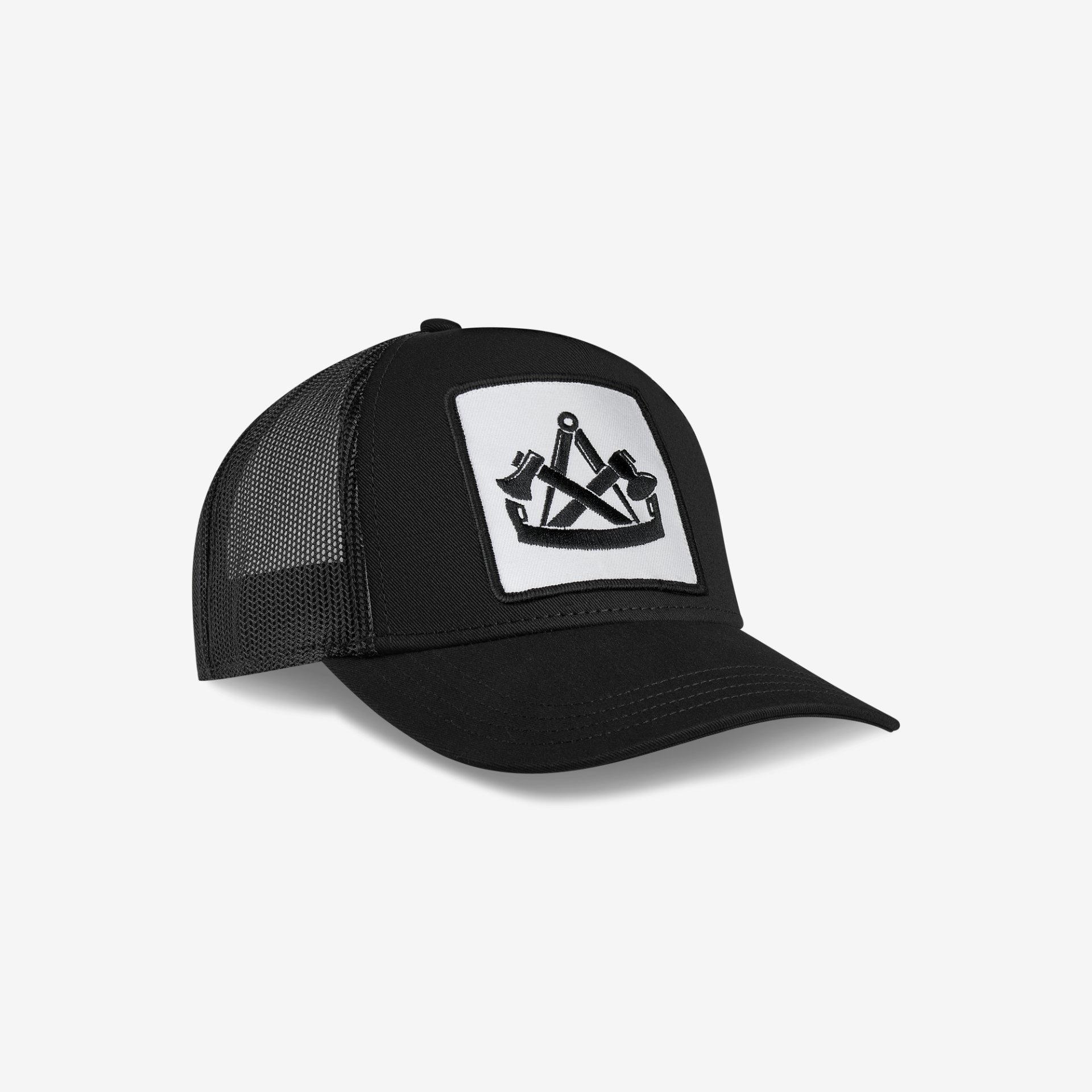 Cap, Trucker, Mesh, Schwarz, Logo