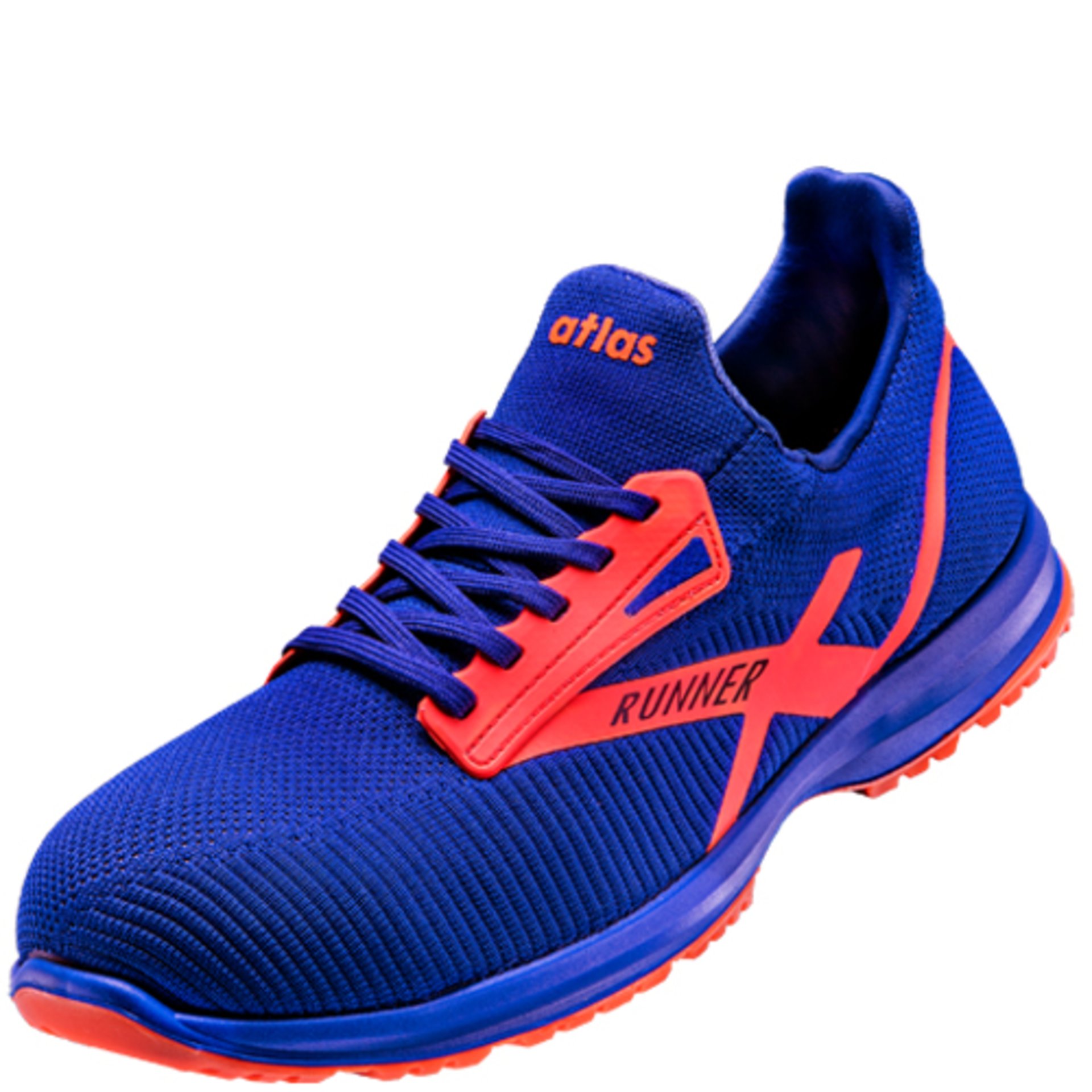 Sportschuh, Laufschuh, Mesh-Obermaterial, Blau, Orange