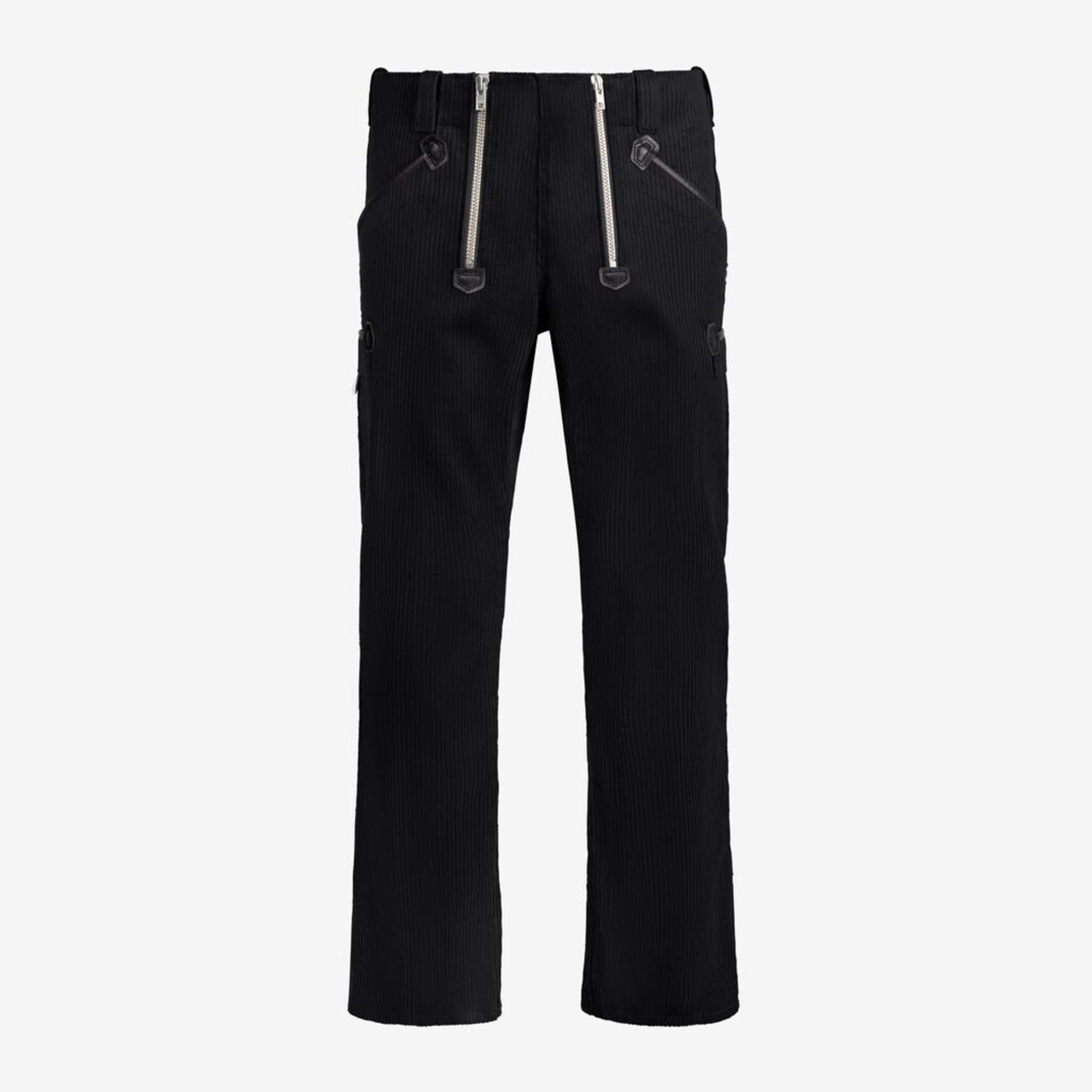 Hose, Cordhose, Schwarz, Weite gerade, Reißverschlussdetails