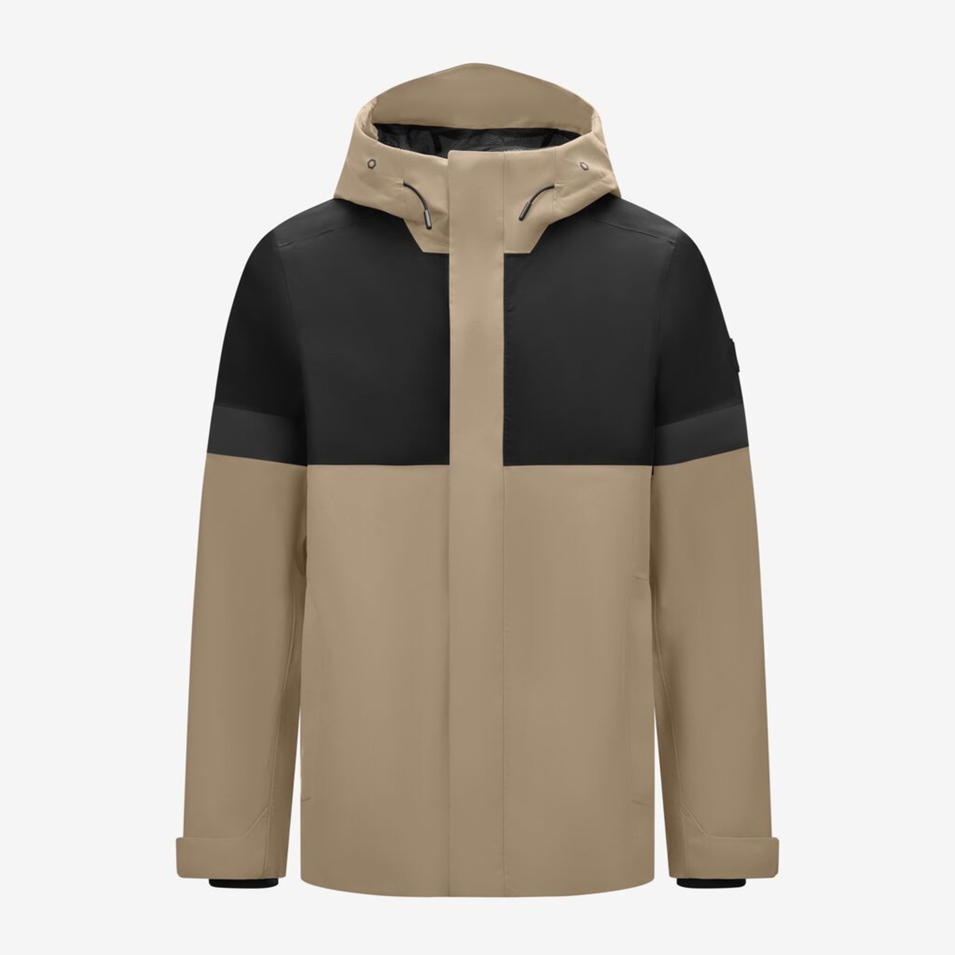 Regenjacke, Wasserdicht, Two-Tone, Kapuze, Reißverschluss