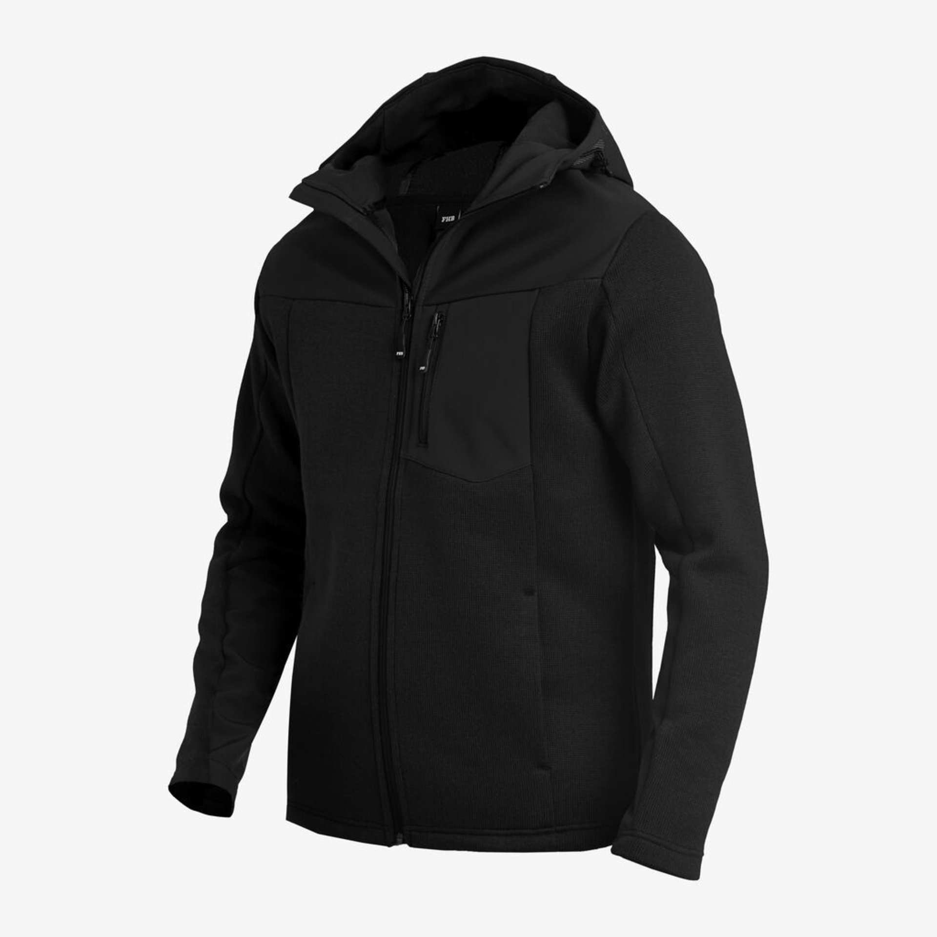 jacke, hardshell, hoodie, Reißverschluss, schwarz