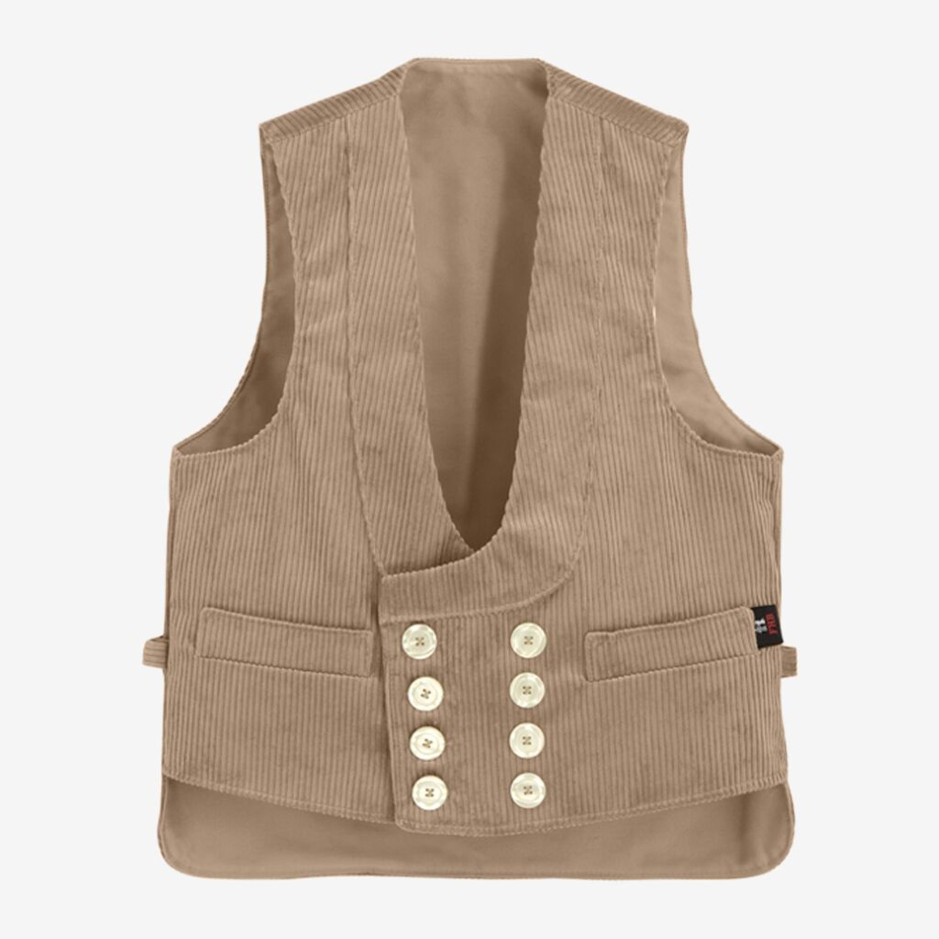 Korduroy, Weste, Knopfleiste, Beige, Knöpfe