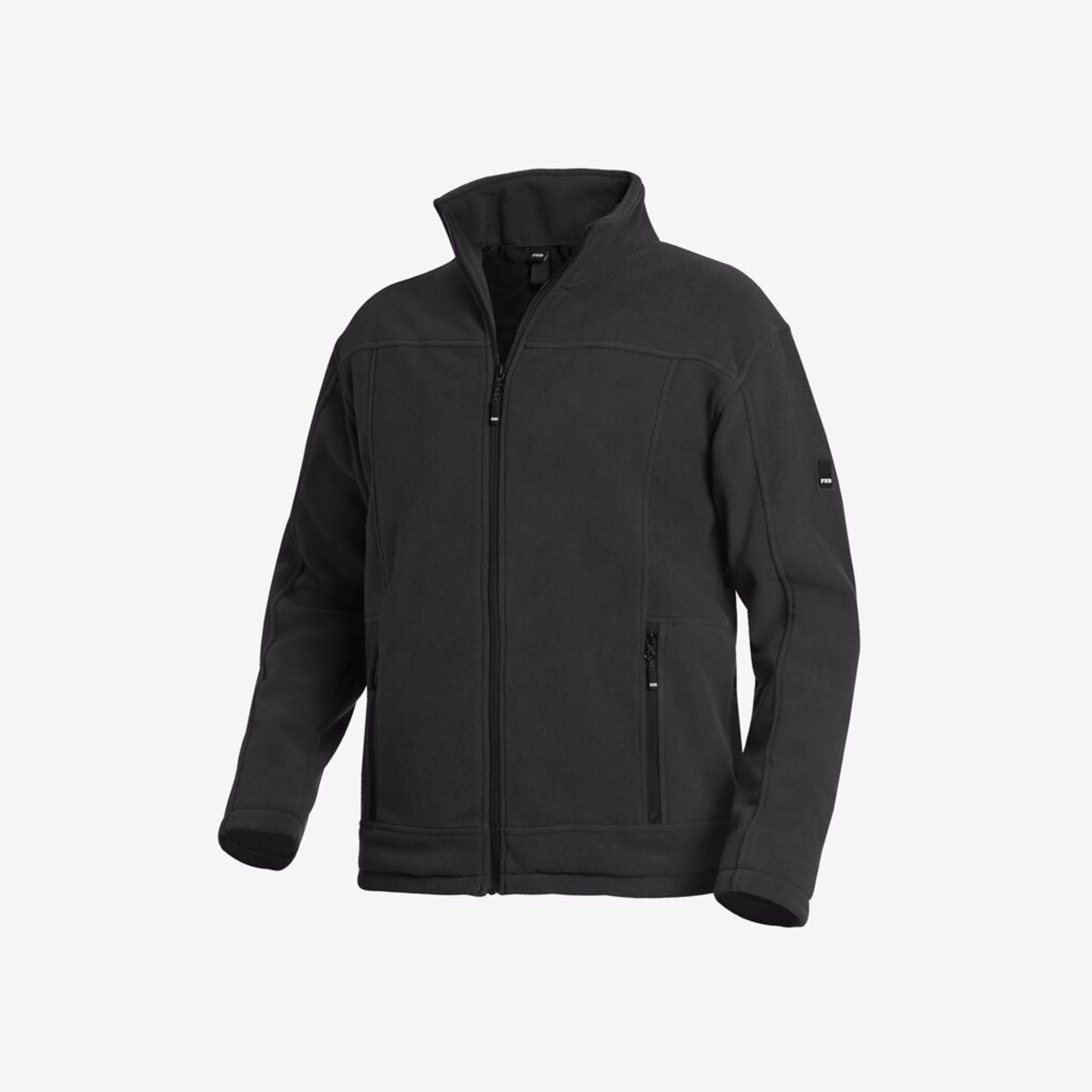 Fleece Jacke, Dunkelgrau, Vollreißverschluss, Taschen, Standkragen